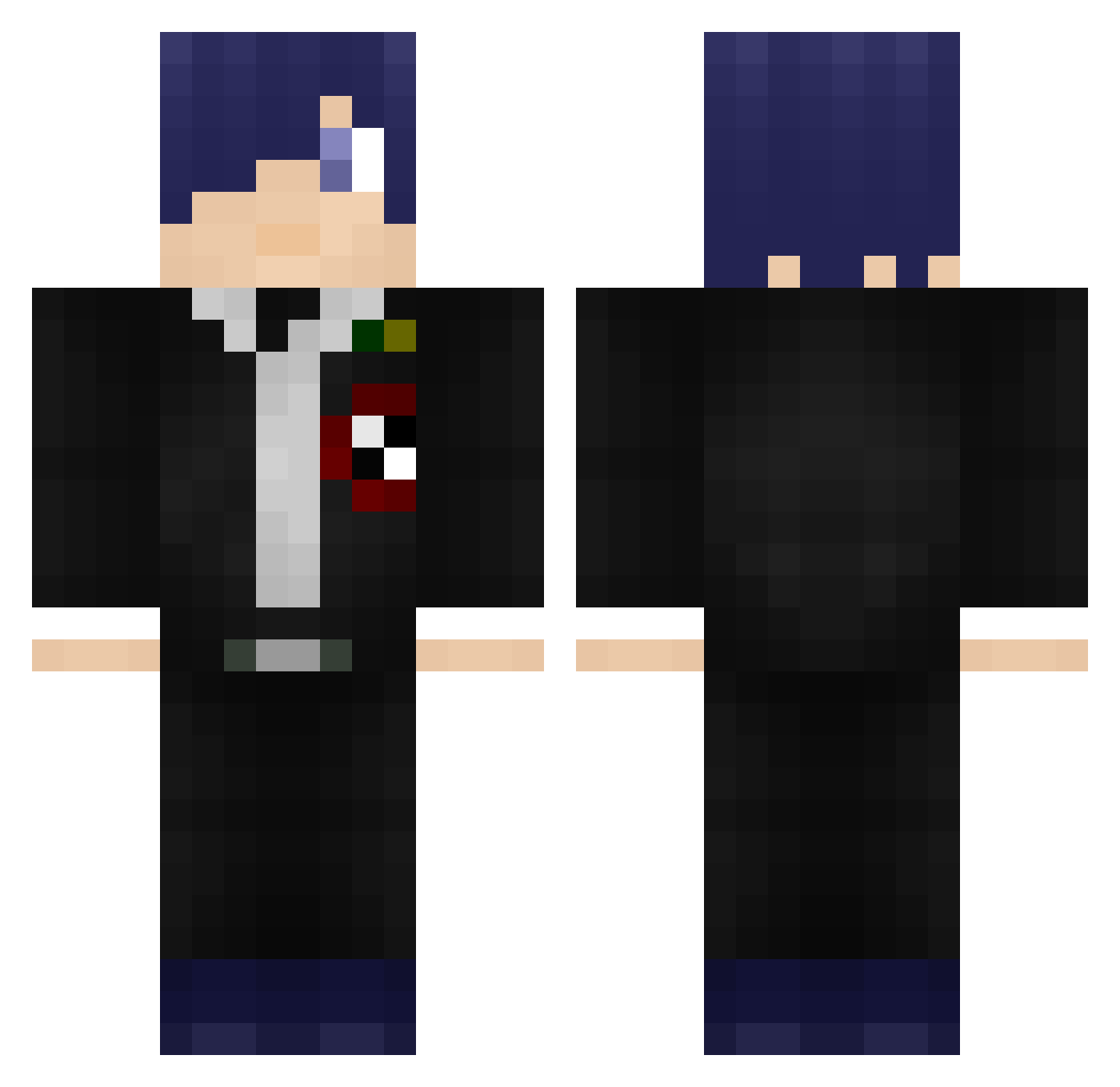 Stacks Minecraft skin, front and back view