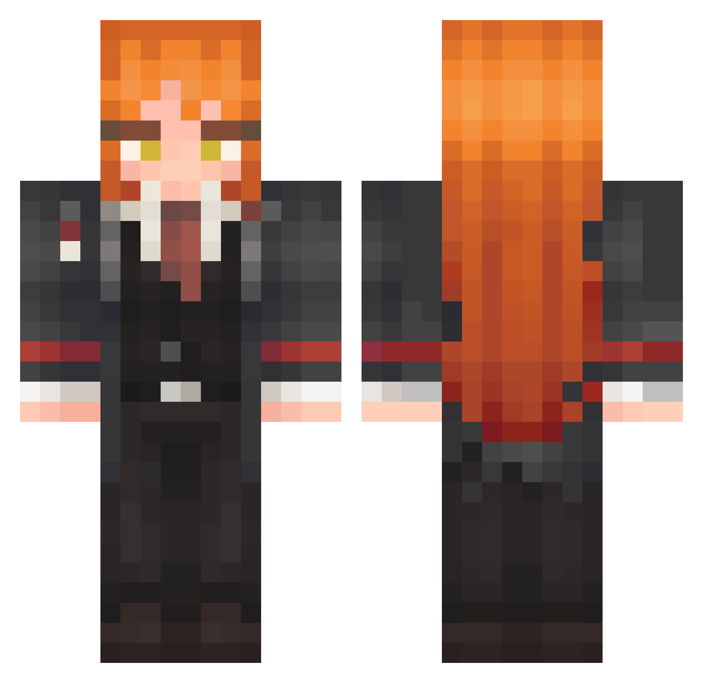 SunlessDawn Minecraft skin, front and back view