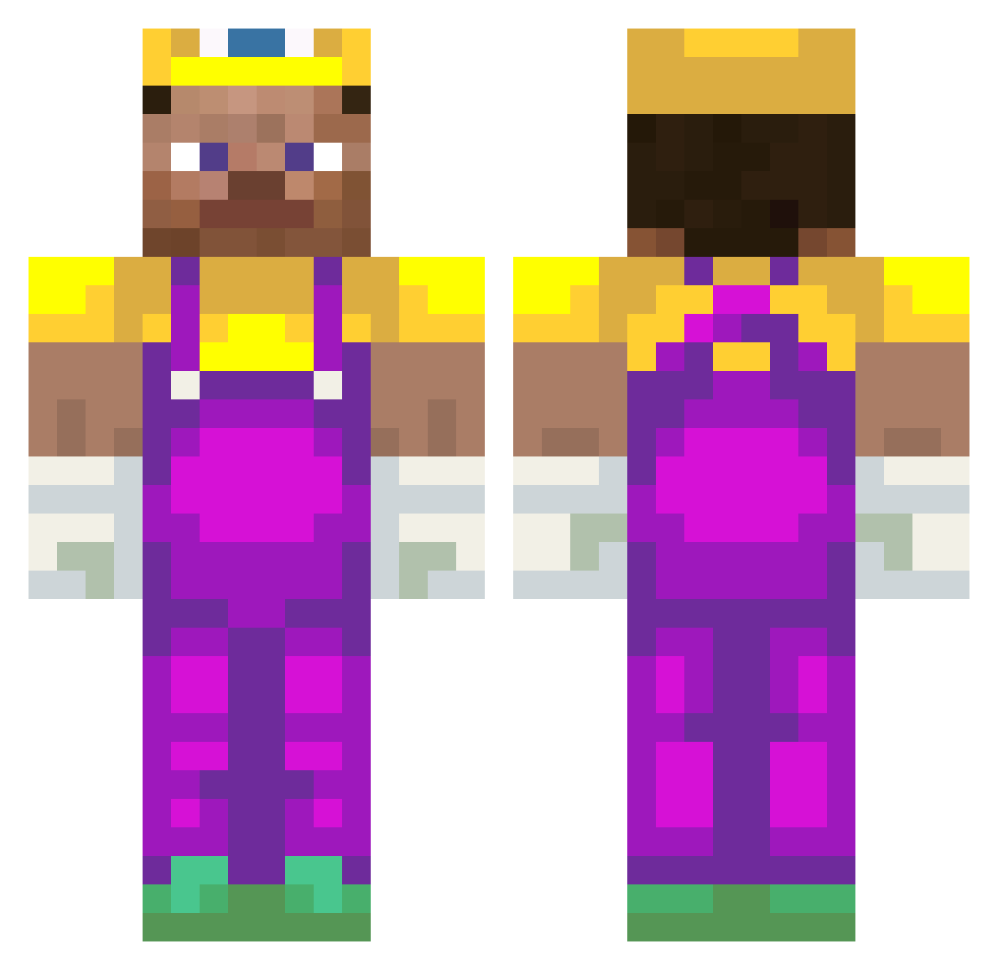 arcevx Minecraft skin, front and back view