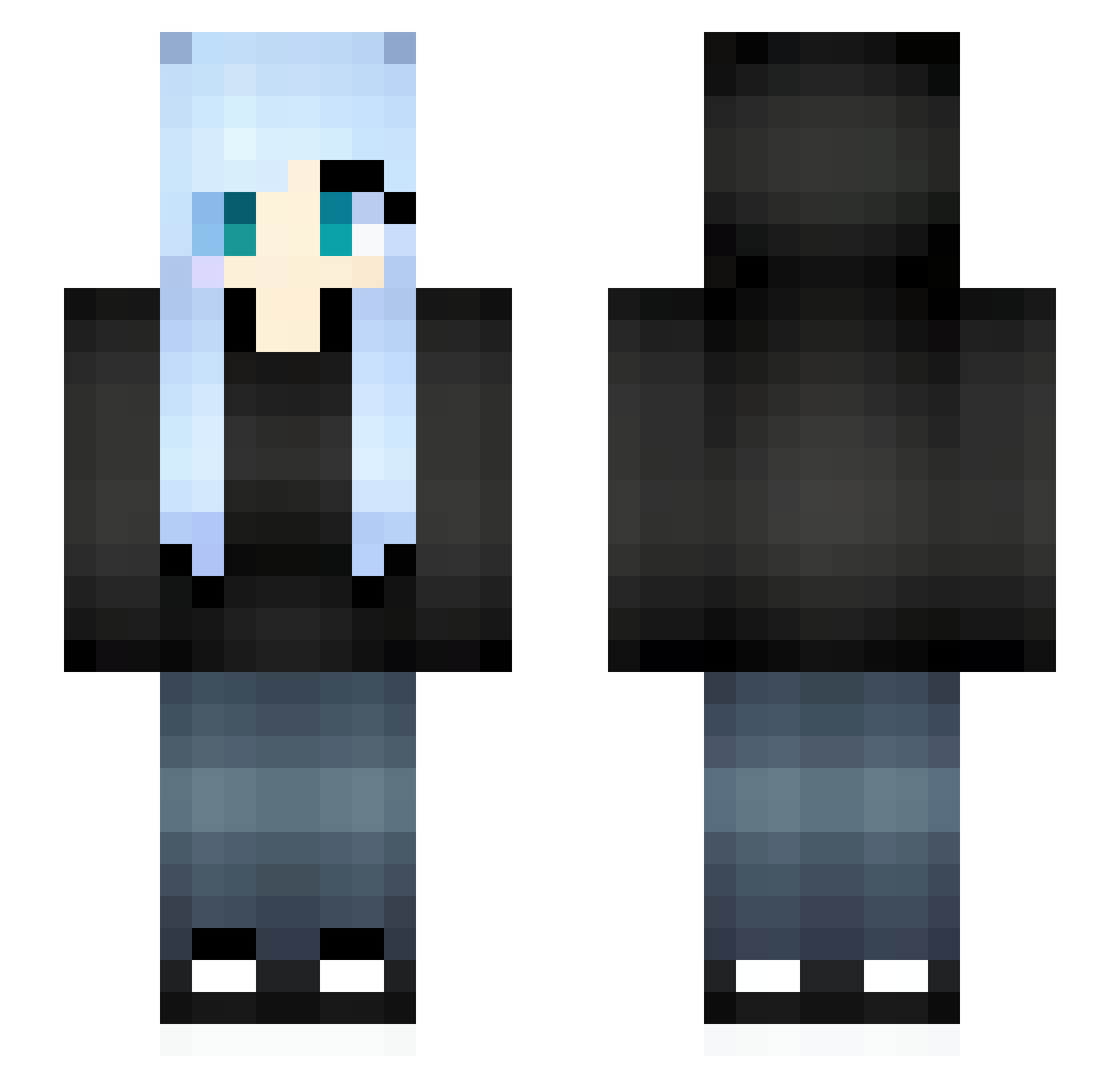 pyrosar Minecraft skin, front and back view