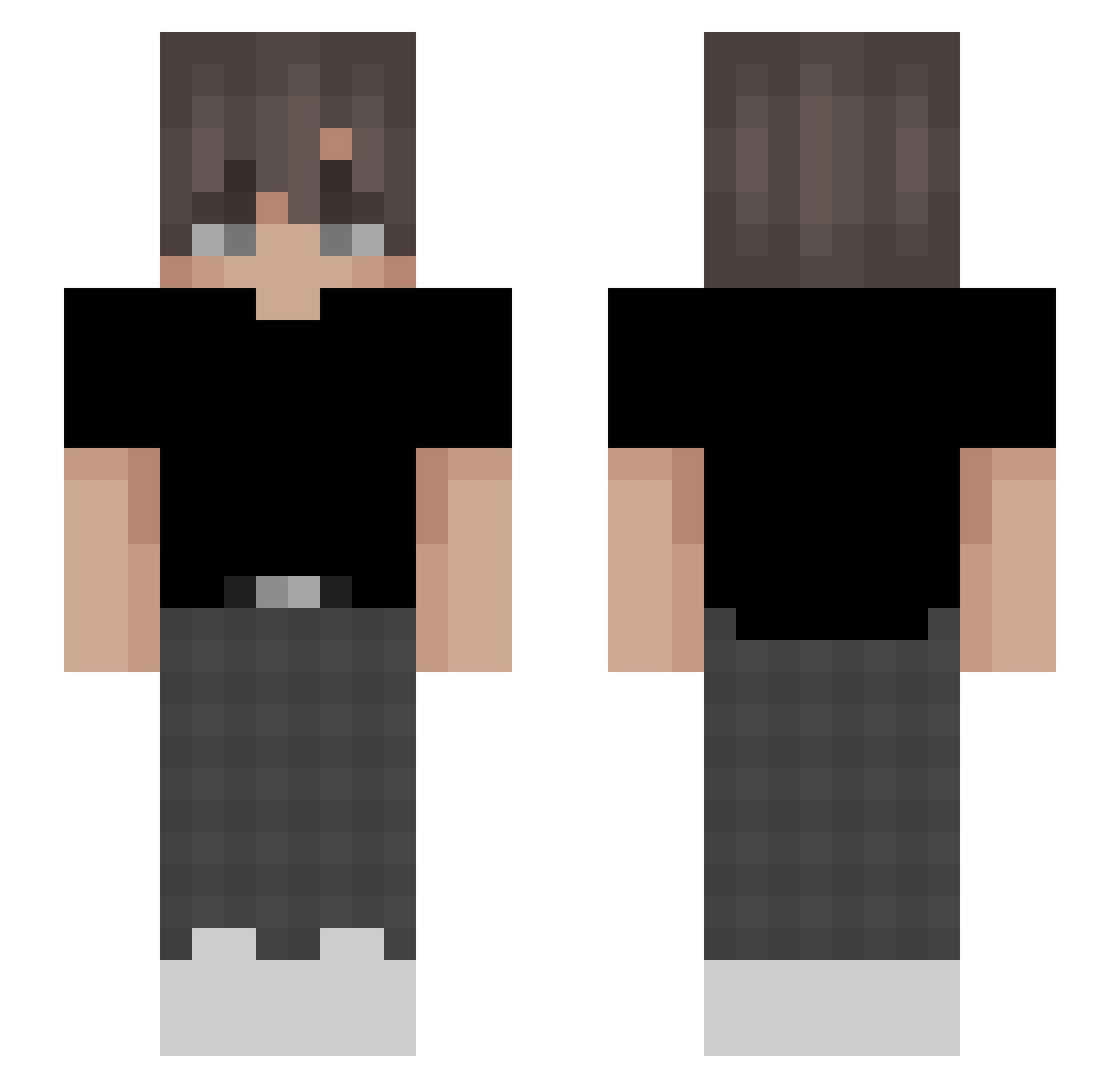Tezie Minecraft skin, front and back view