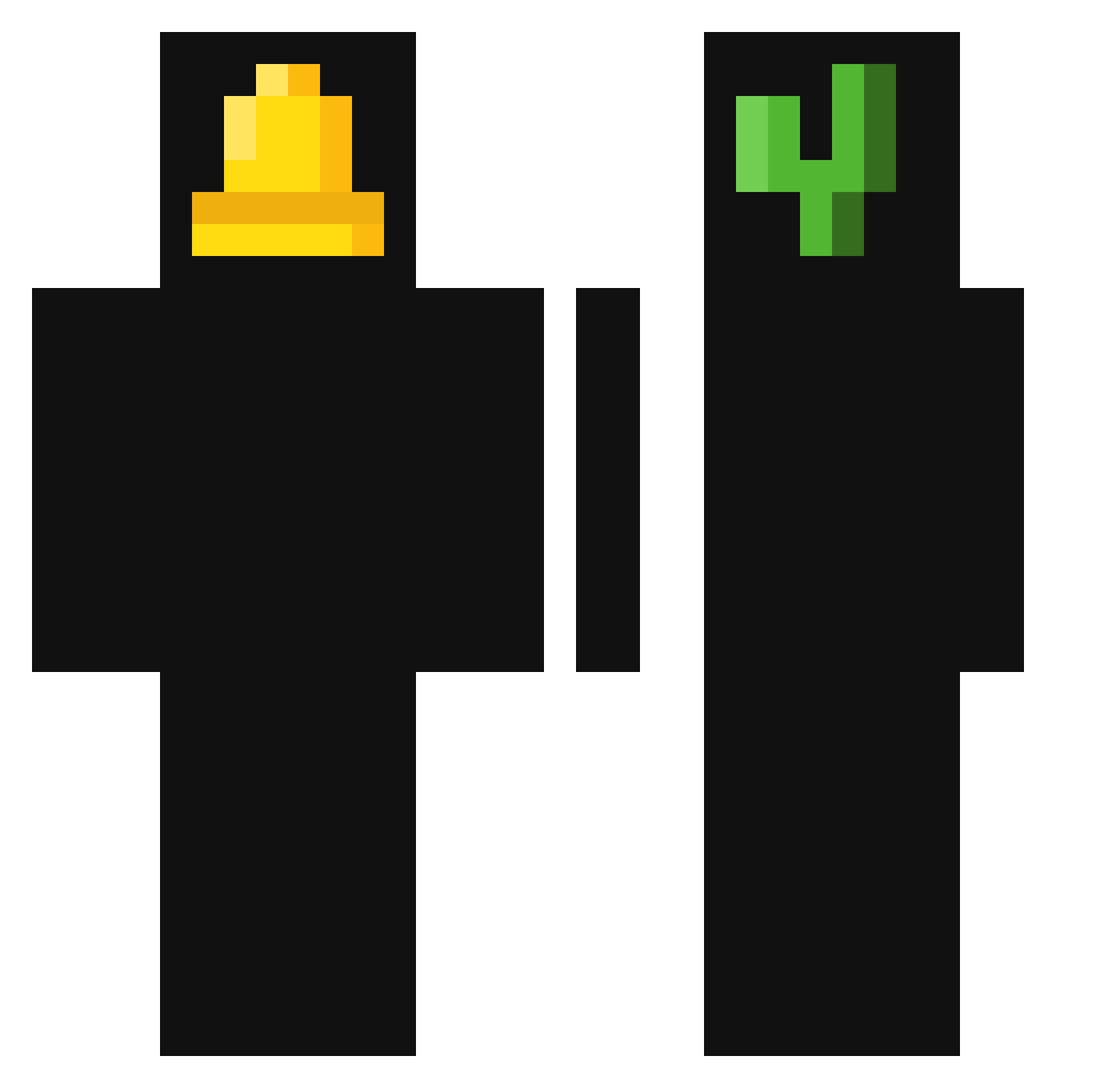 Unwhirl Minecraft skin, front and back view