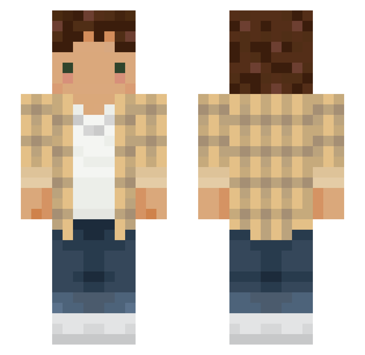 Spudskie Minecraft skin, front and back view