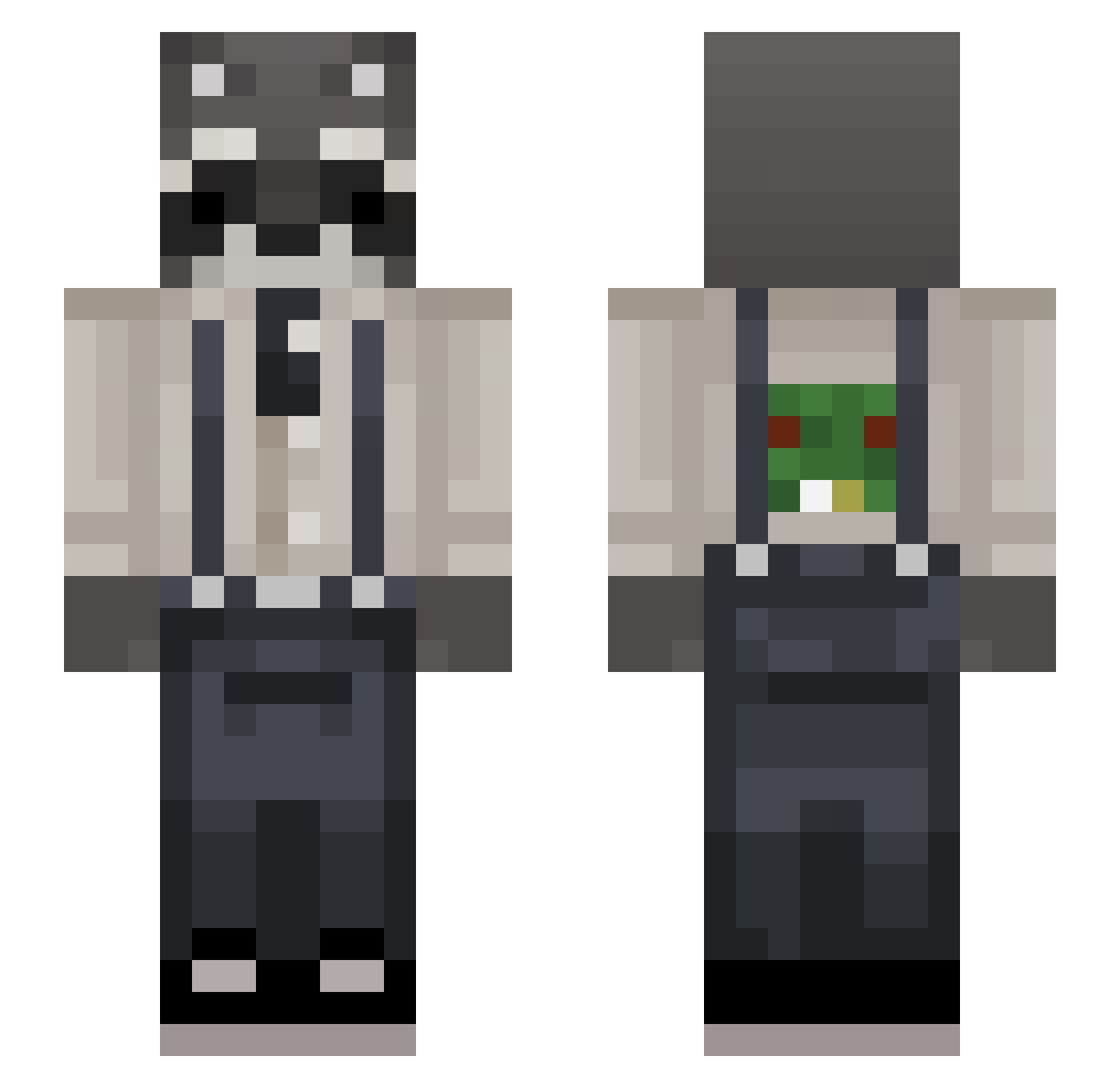 AmbrosineG Minecraft skin, front and back view