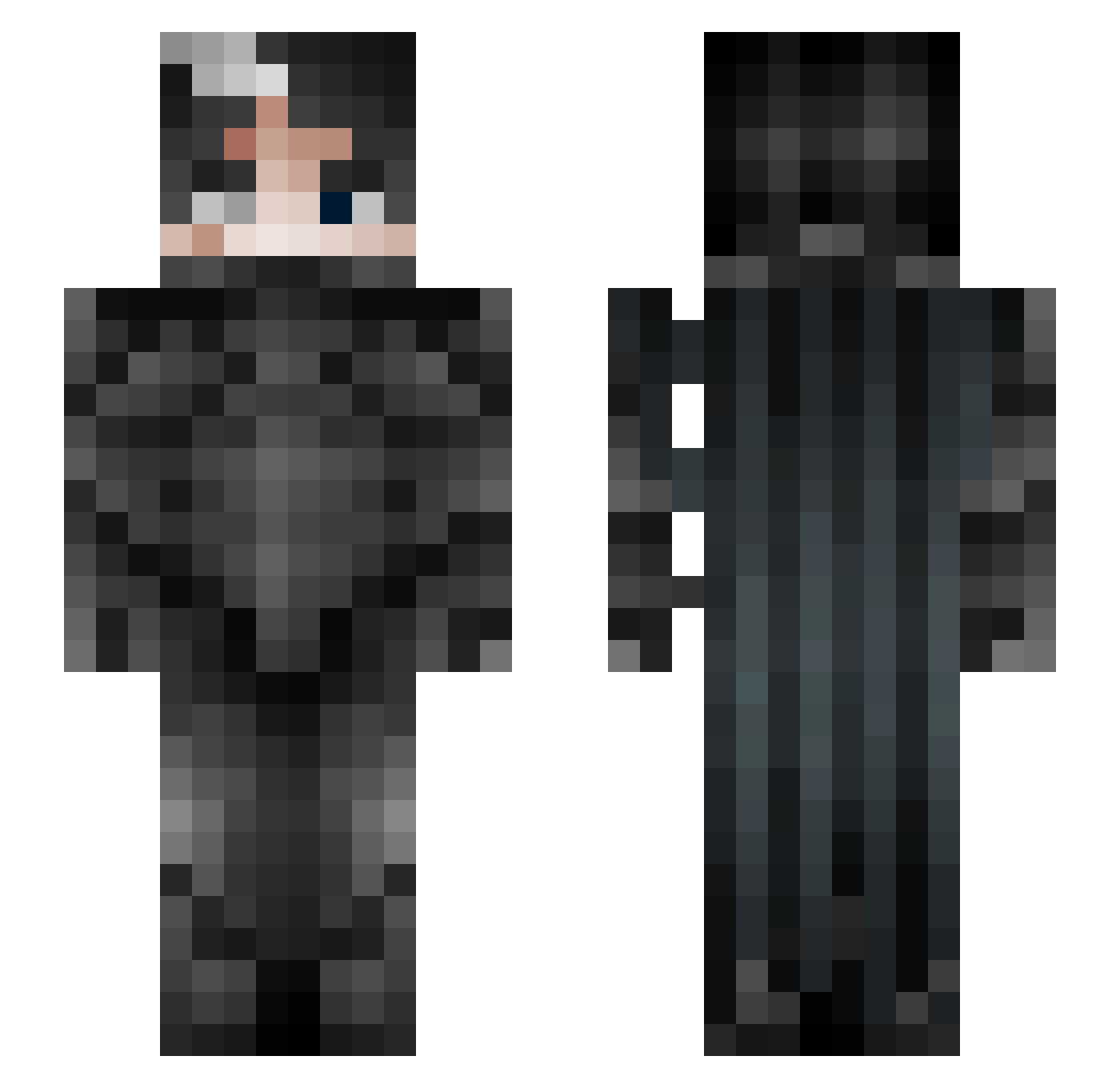 acebow Minecraft skin, front and back view