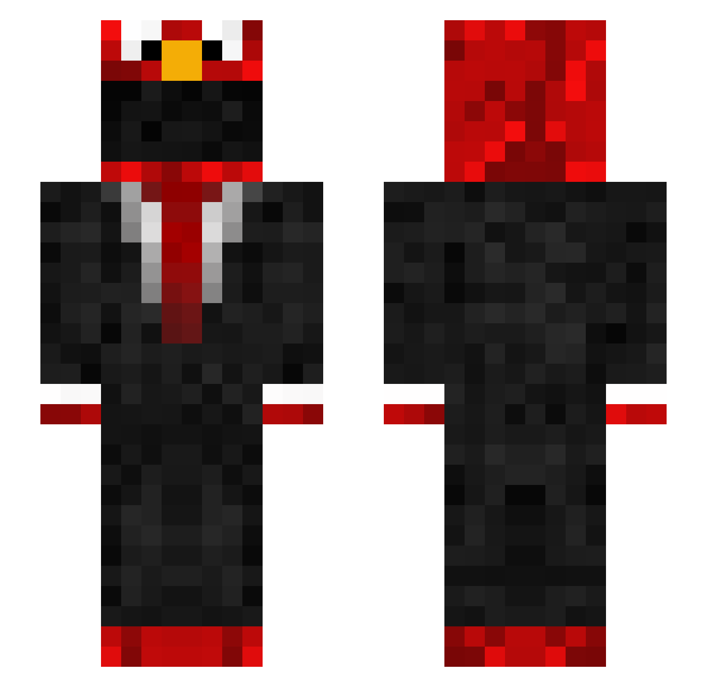 Psychoman2016 Minecraft skin, front and back view