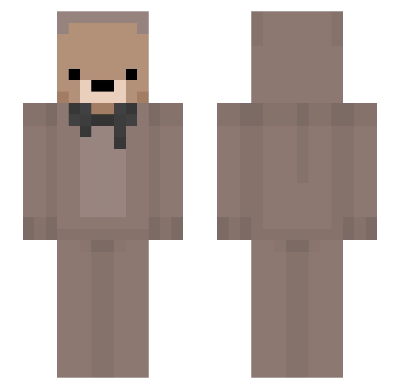 L0UTA Minecraft skin, front and back view
