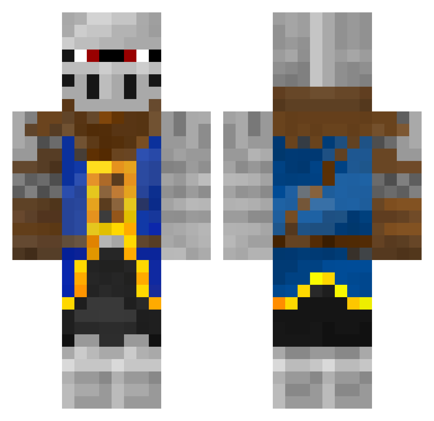 ElReyJota Minecraft skin, front and back view