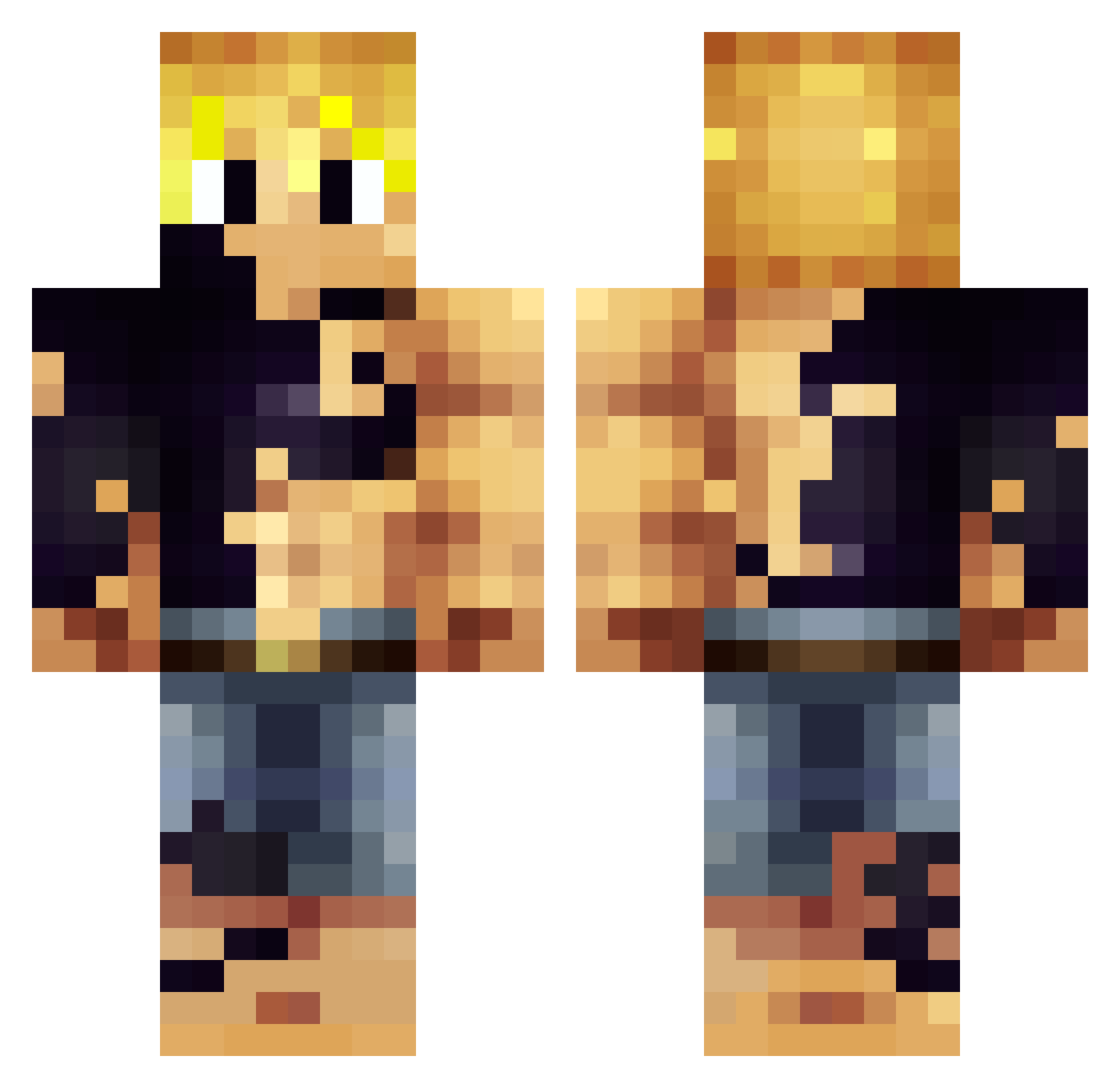 Davydays Minecraft skin, front and back view