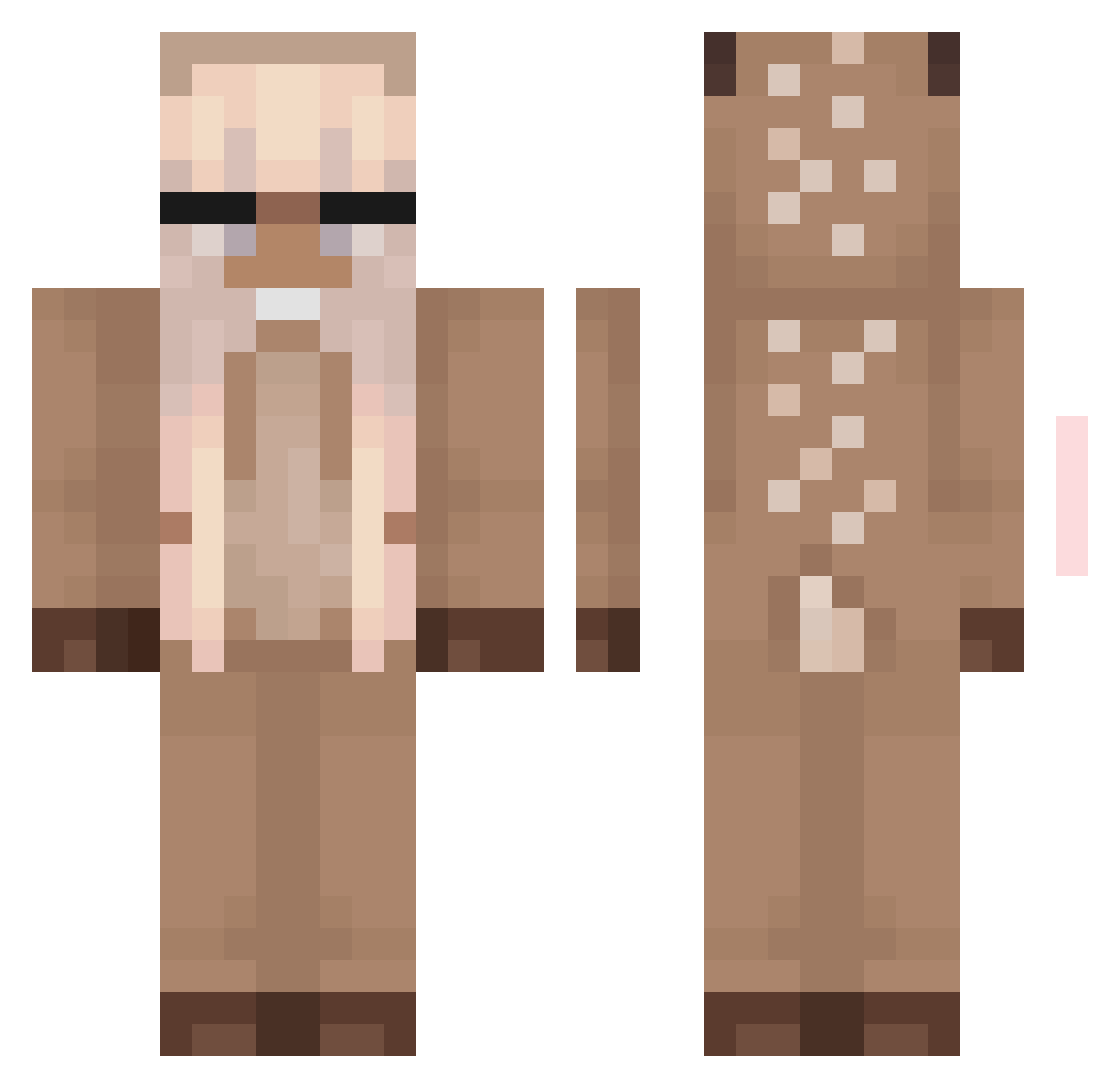 Reddeadogre Minecraft skin, front and back view