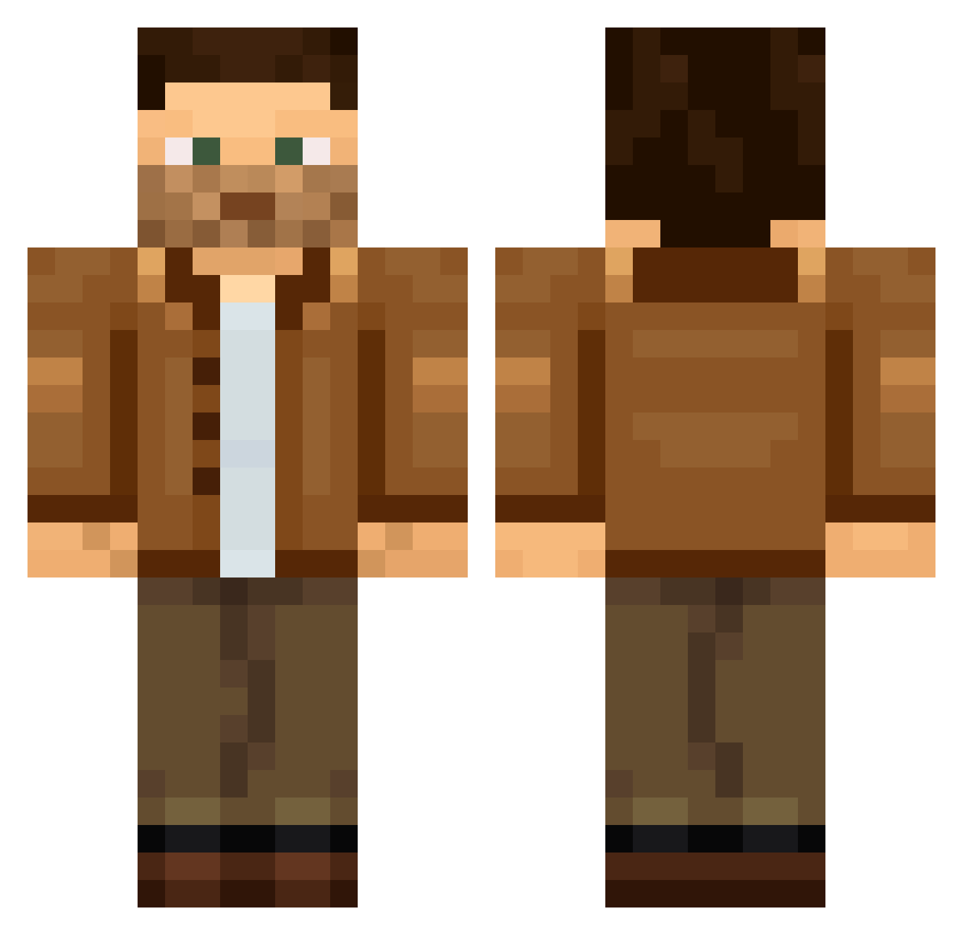 Rowan5311 Minecraft skin, front and back view