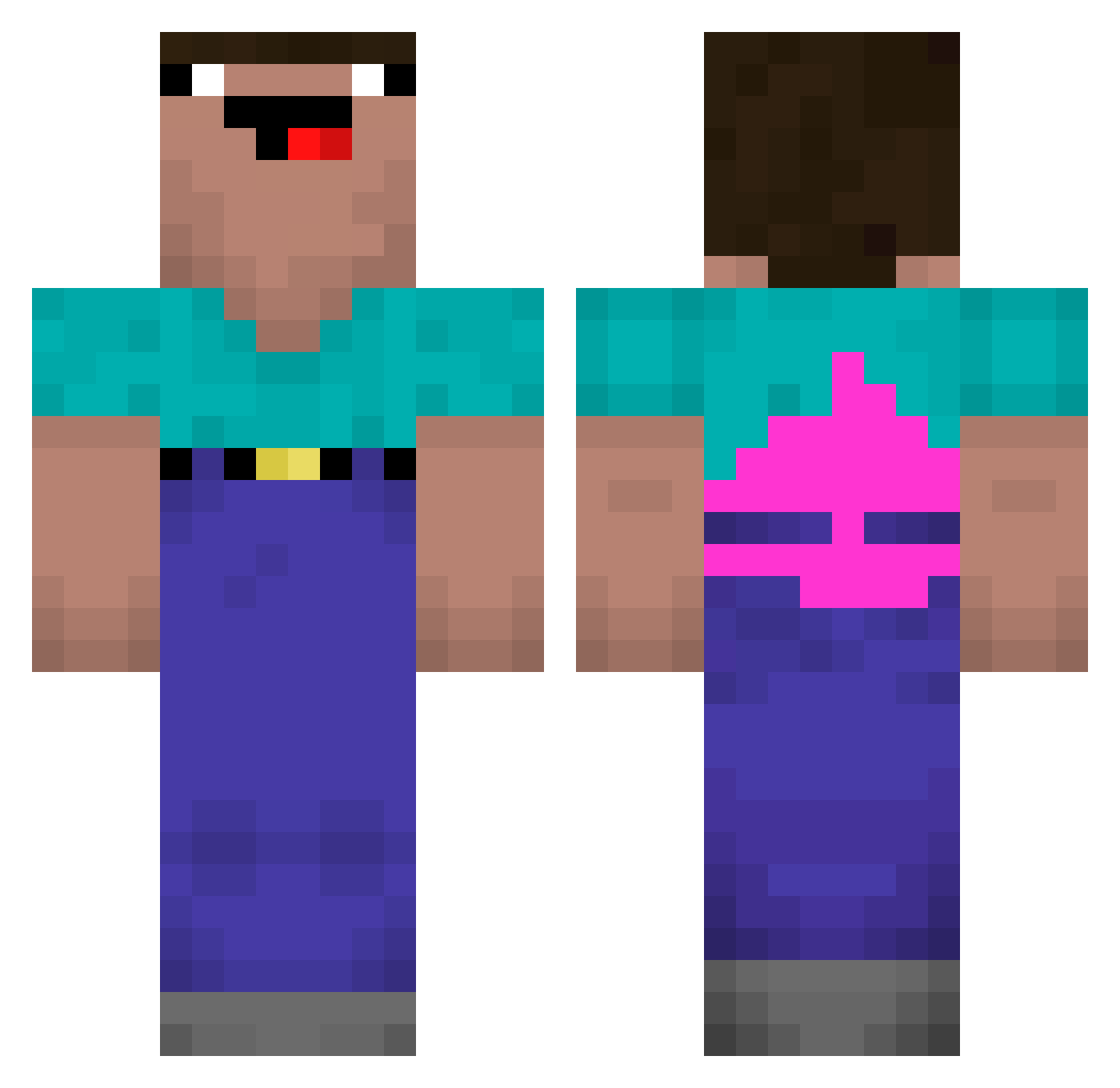akaloka_ Minecraft skin, front and back view