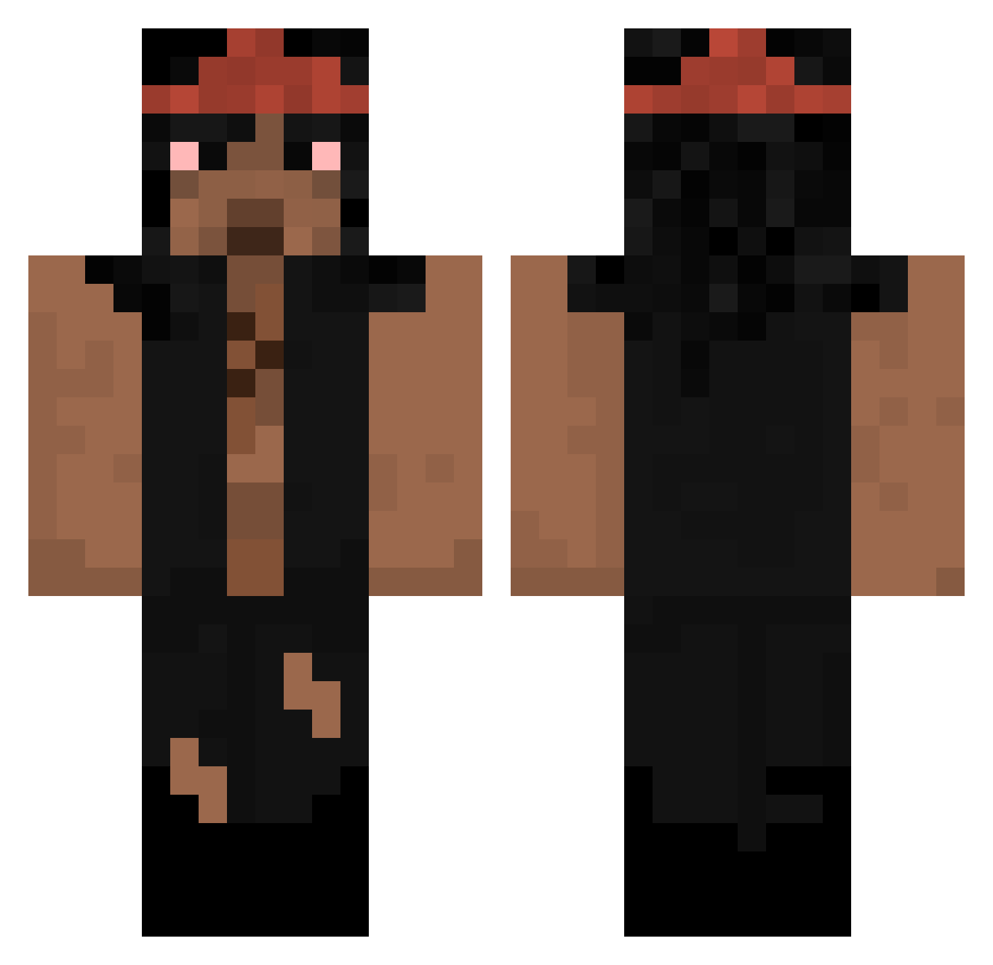 Alvarees Minecraft skin, front and back view