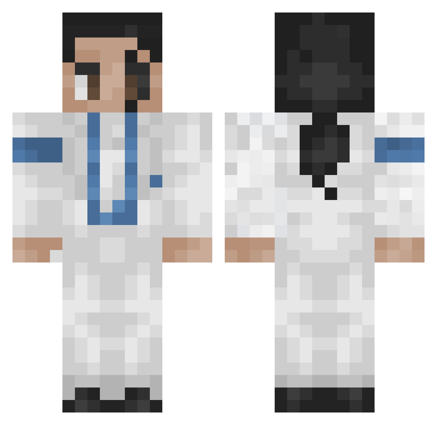 Abzzez Minecraft skin, front and back view