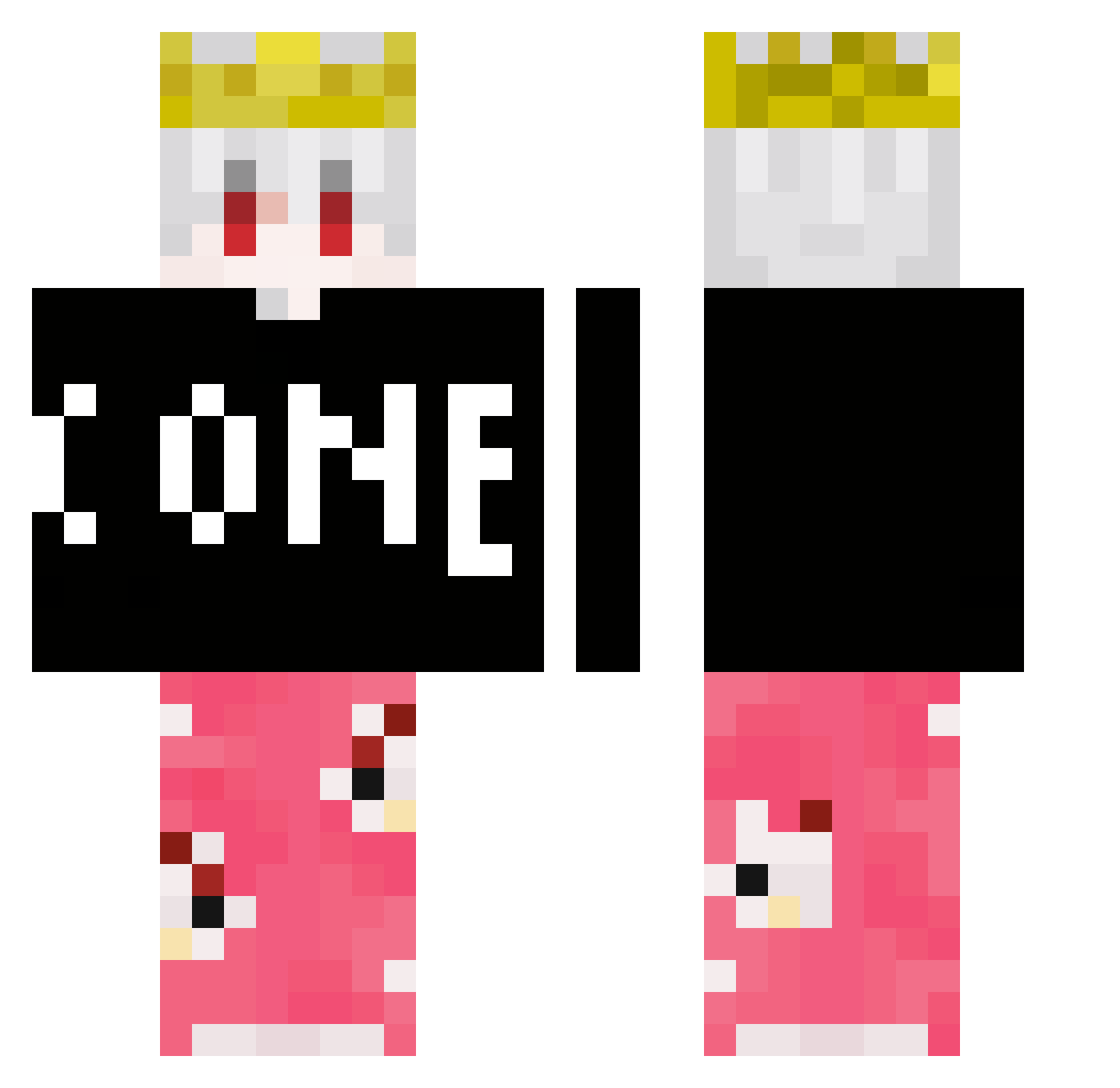 SenseiSKY Minecraft skin, front and back view