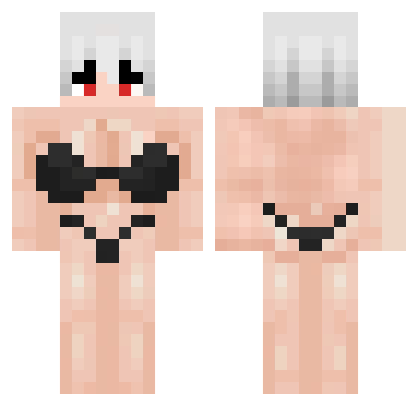 DarkDayz Minecraft skin, front and back view