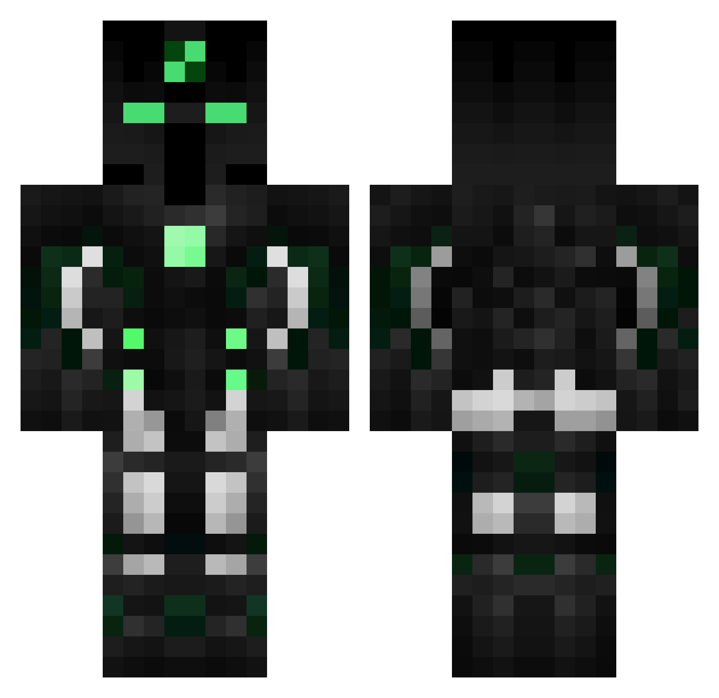 ebisek Minecraft skin, front and back view