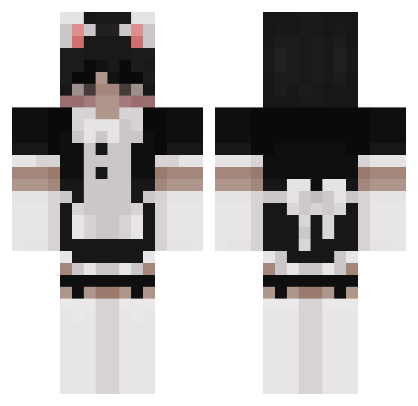 lesses Minecraft skin, front and back view