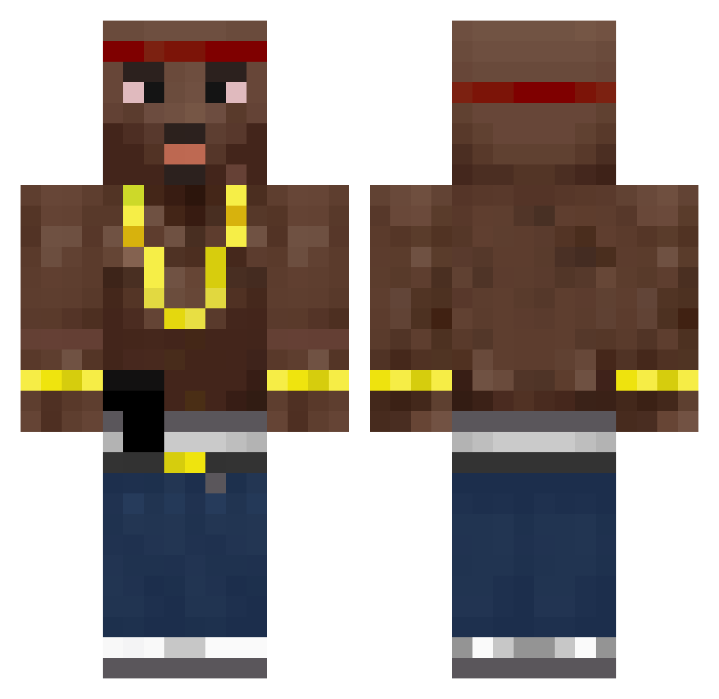 Revendication Minecraft skin, front and back view