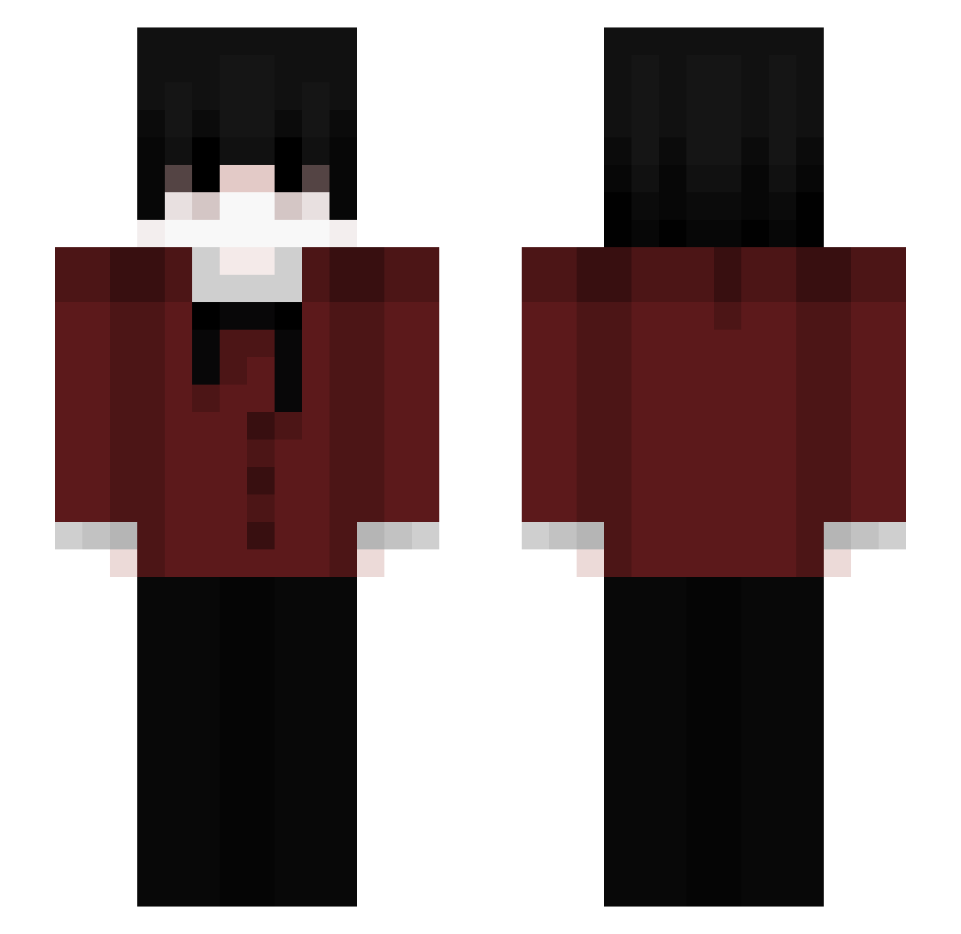 MrYyntek Minecraft skin, front and back view