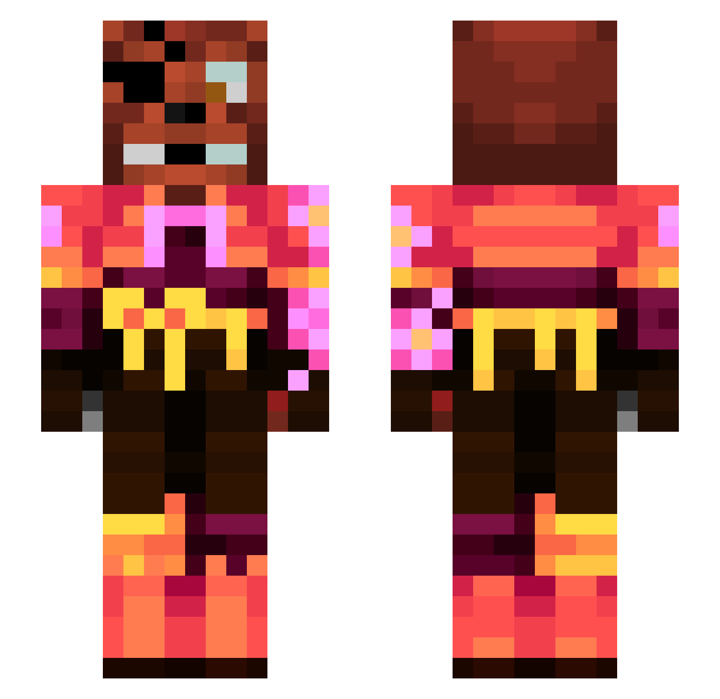 pikachu_girl9 Minecraft skin, front and back view