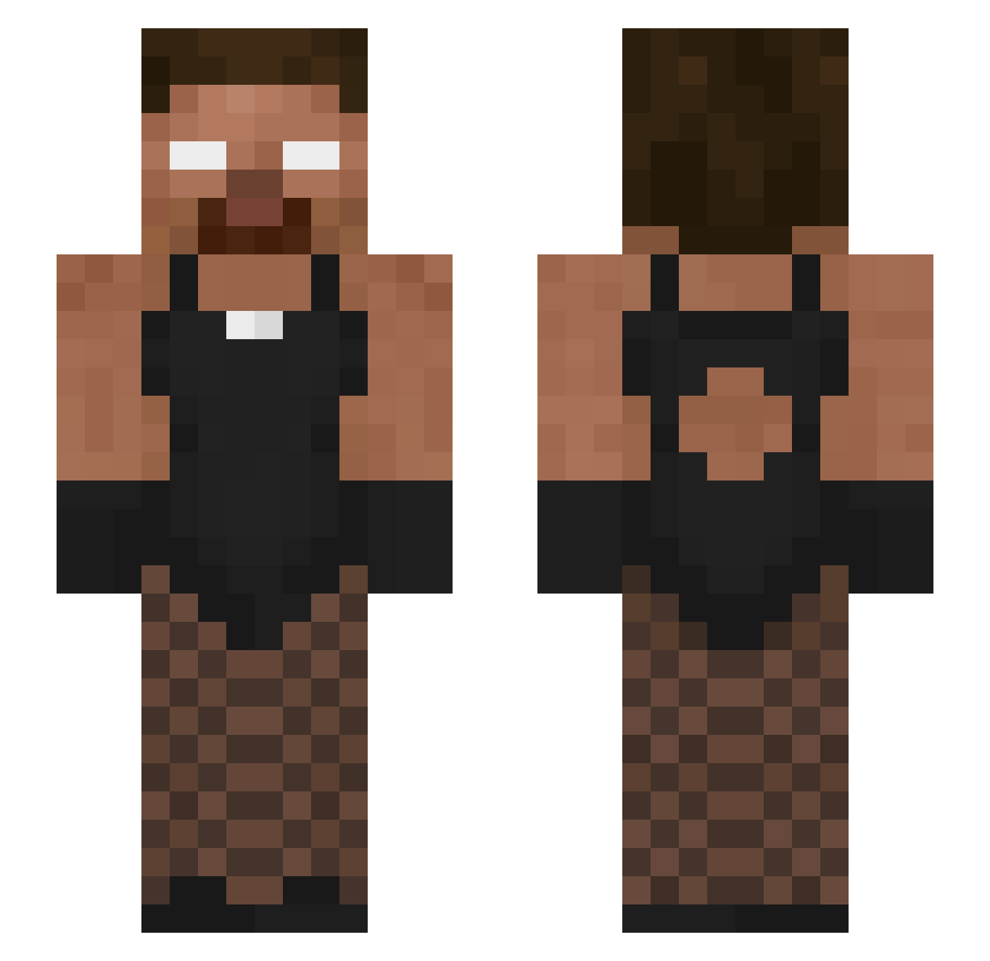 Whorobrine Minecraft skin, front and back view