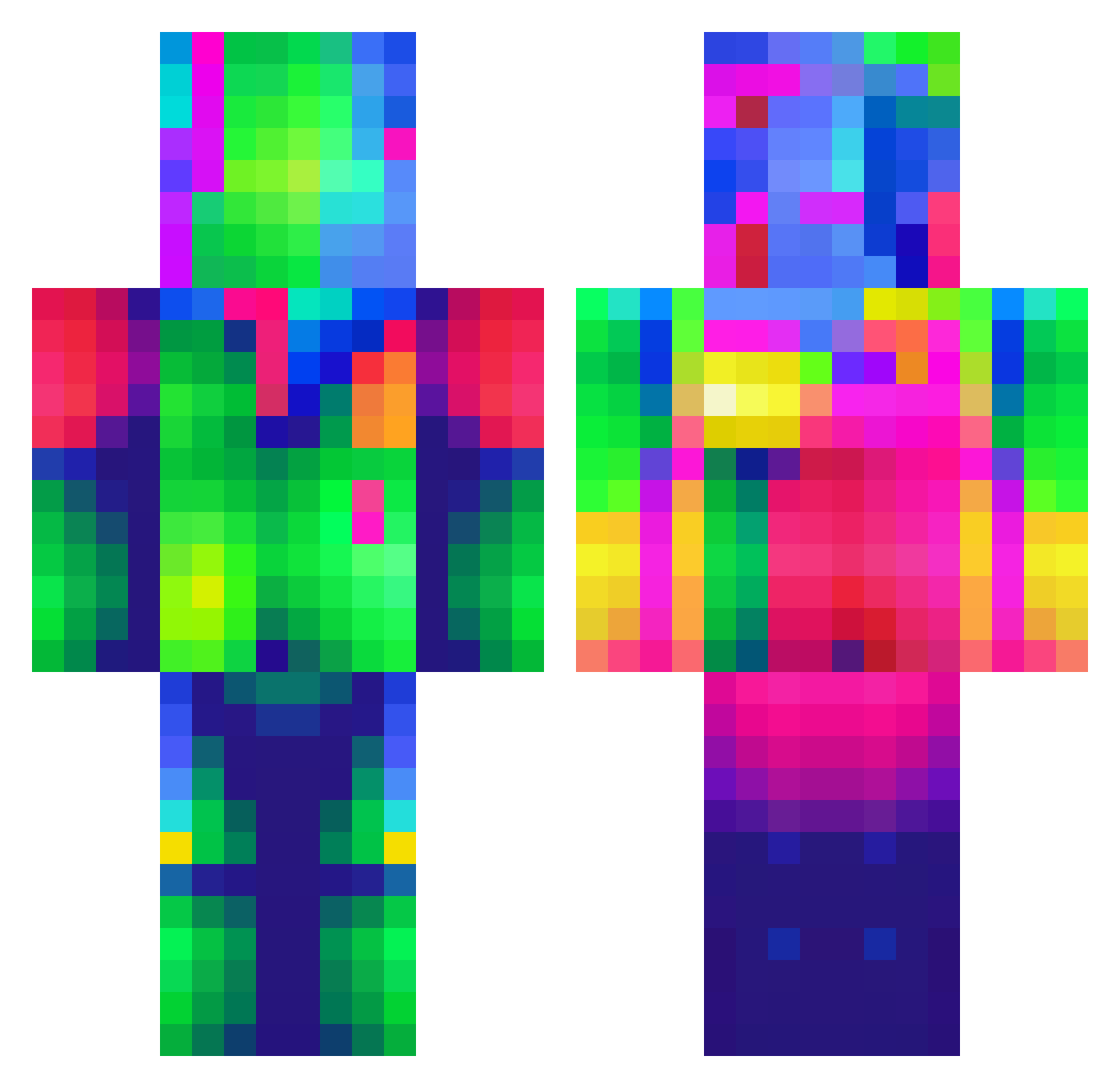 sanderfly1000 Minecraft skin, front and back view