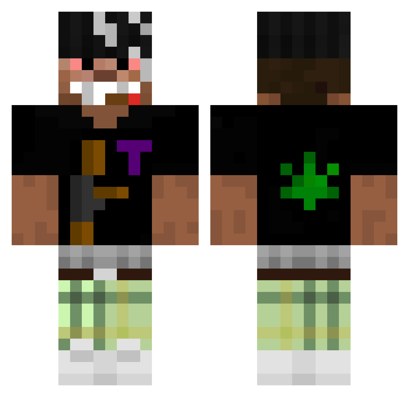CallMeBeast Minecraft skin, front and back view