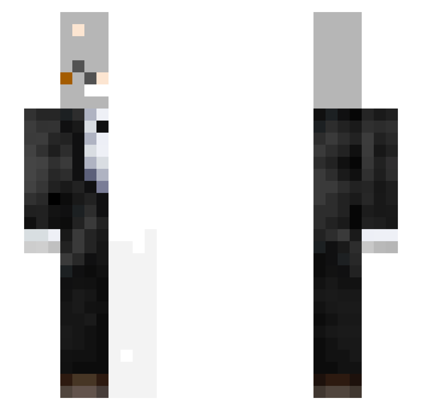 200PM Minecraft skin, front and back view