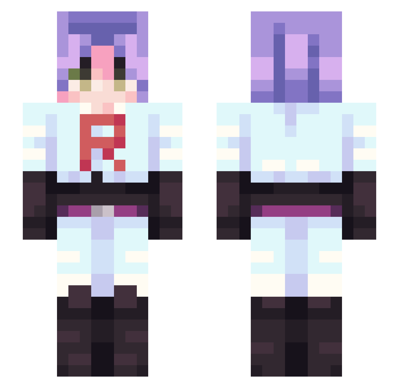 notlonerr Minecraft skin, front and back view
