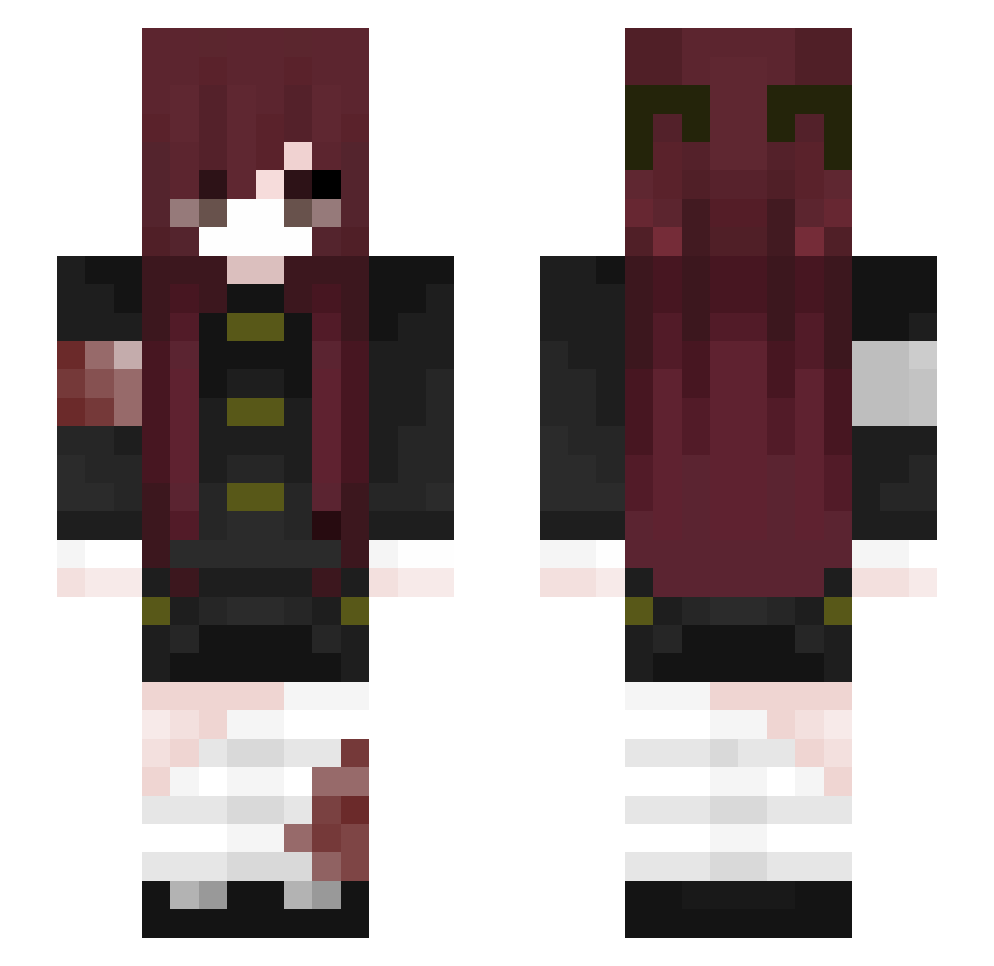 kurona628 Minecraft skin, front and back view