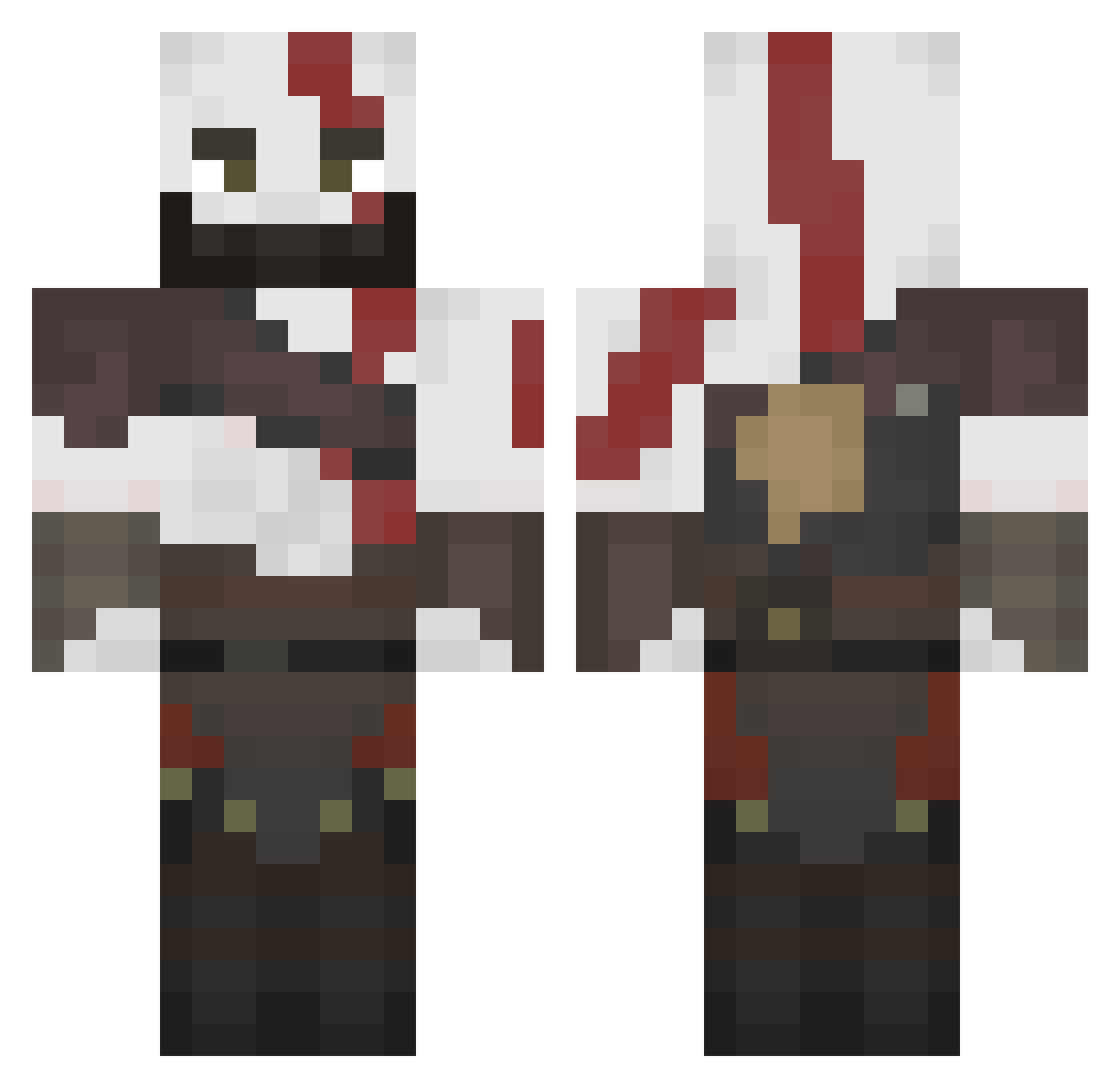 Savagez Minecraft skin, front and back view