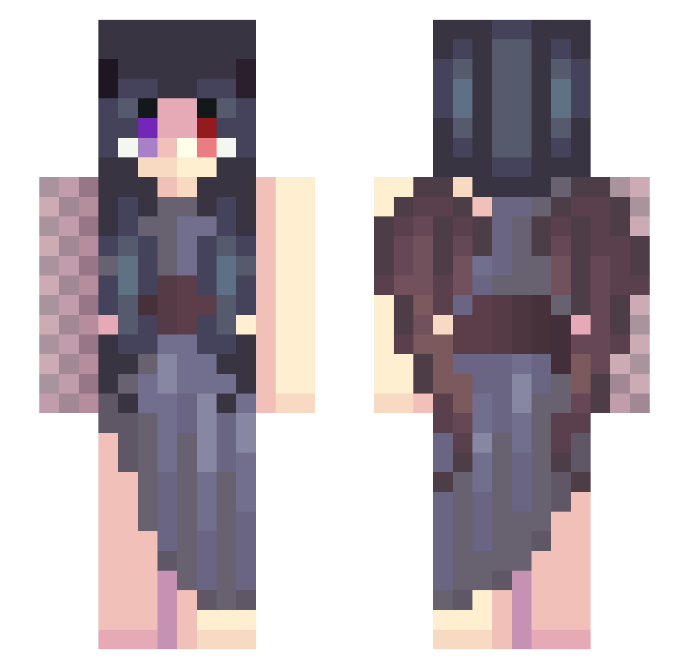xVoid_WalkerX Minecraft skin, front and back view