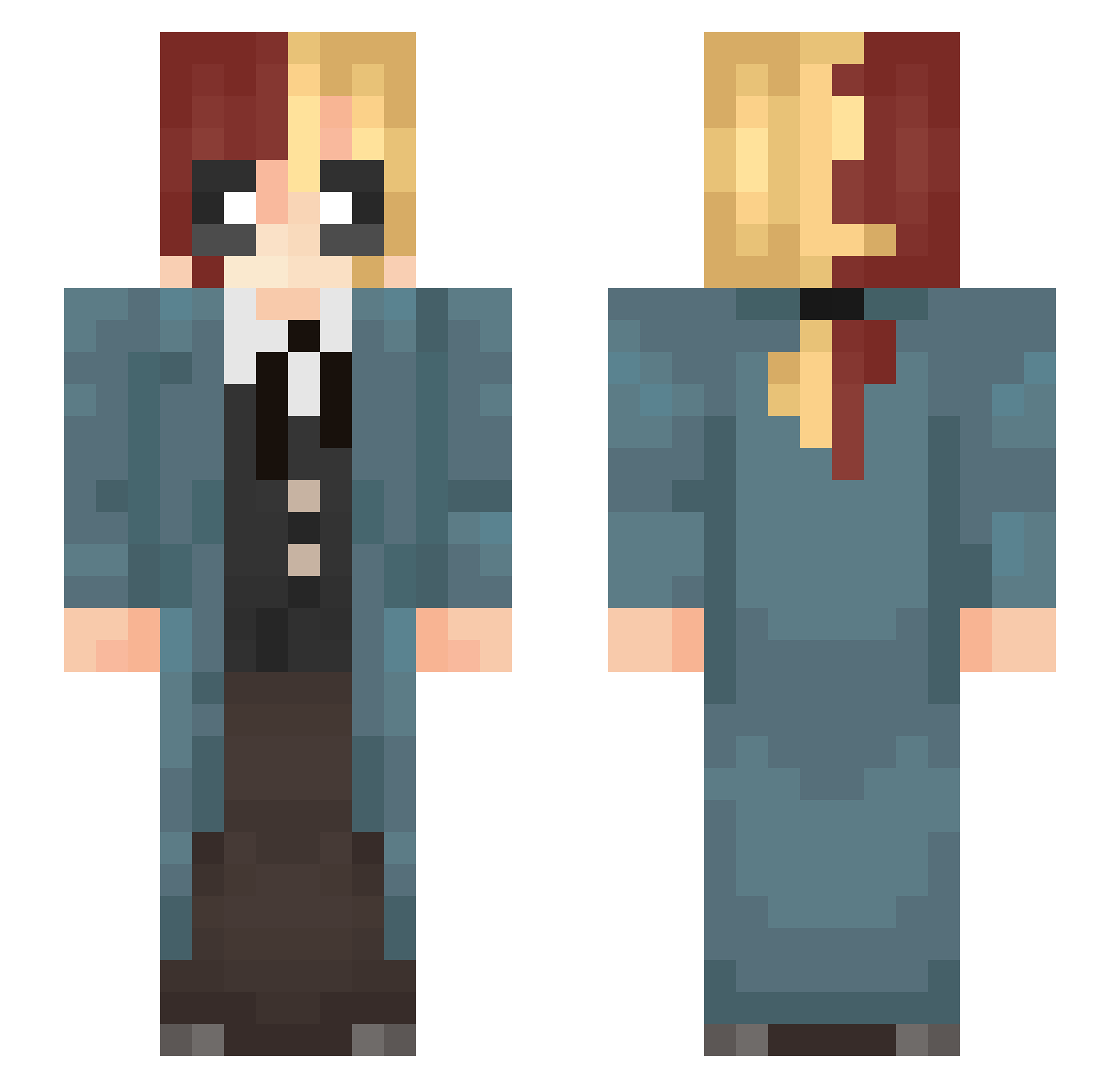 TempestDrops Minecraft skin, front and back view