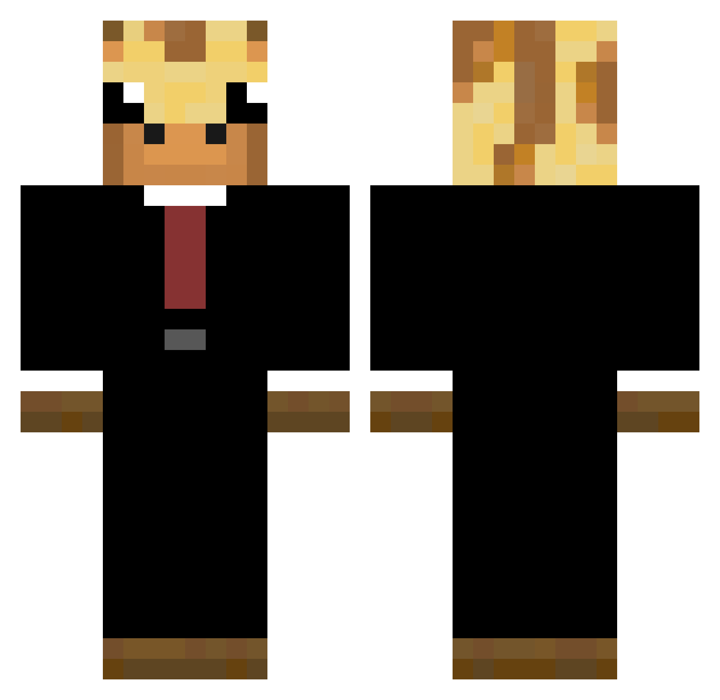 ShortGiraff Minecraft skin, front and back view