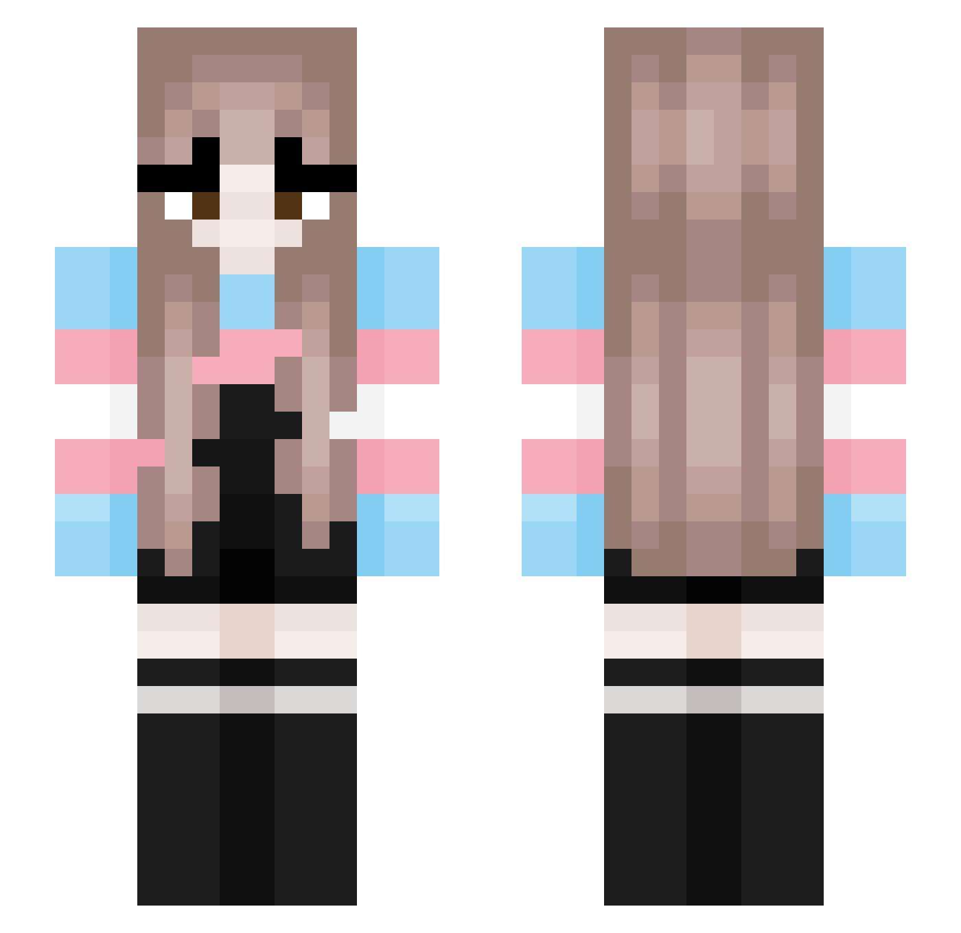 Lexiiuwu Minecraft skin, front and back view