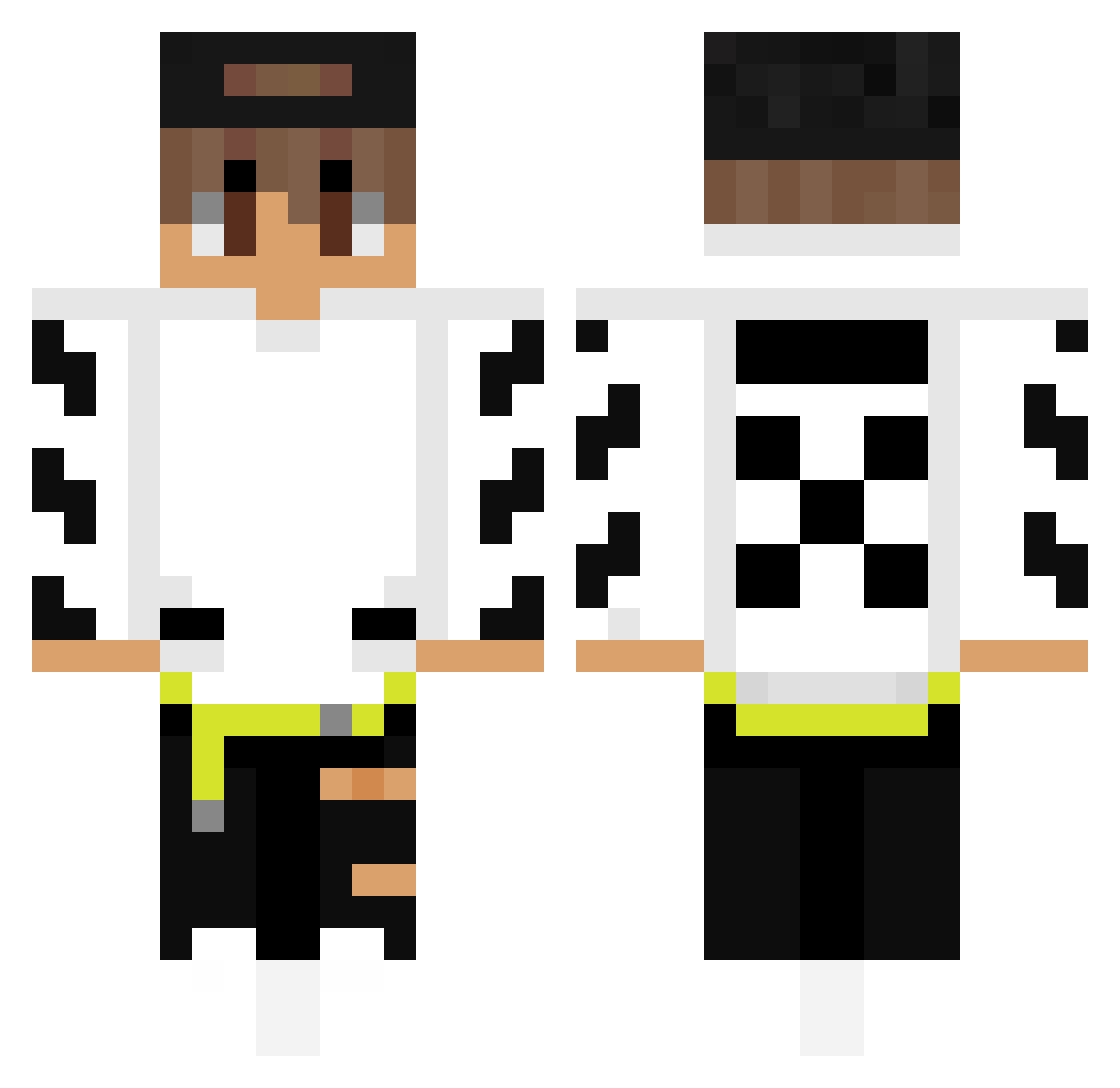Rhiso Minecraft skin, front and back view