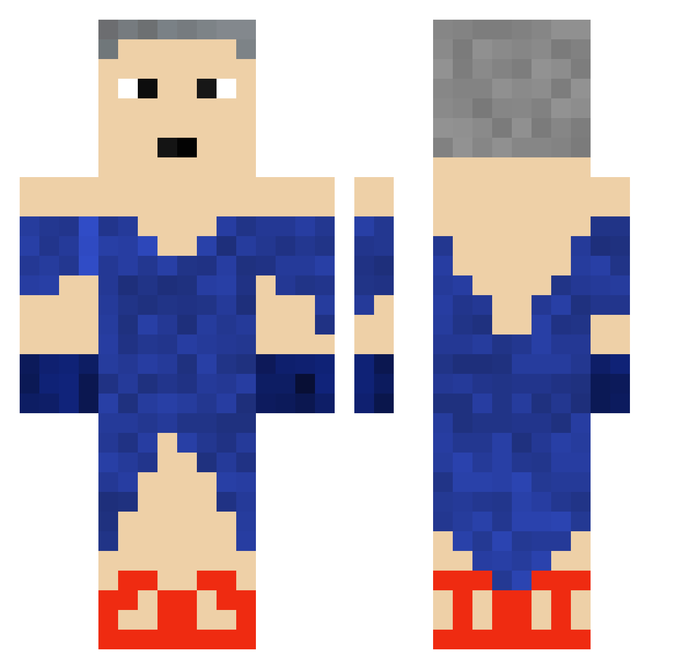 TerryyT Minecraft skin, front and back view