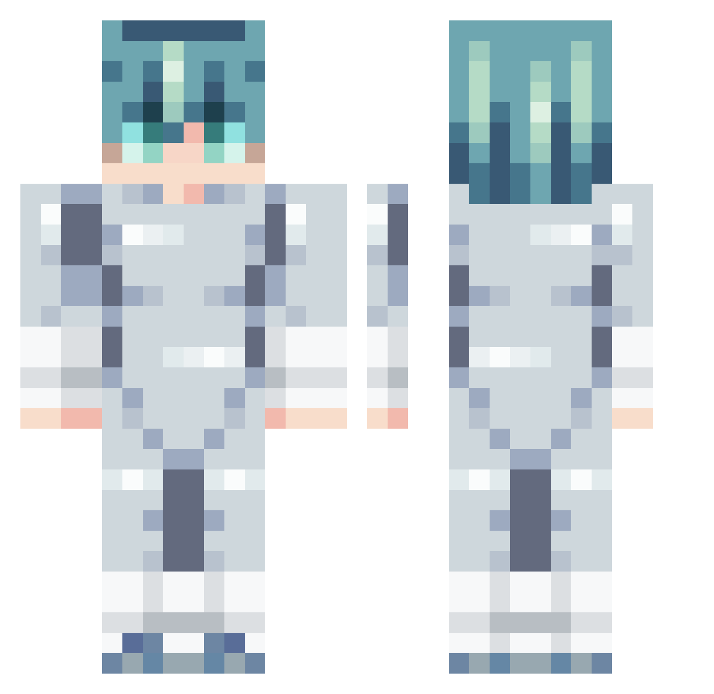 BzClaps Minecraft skin, front and back view