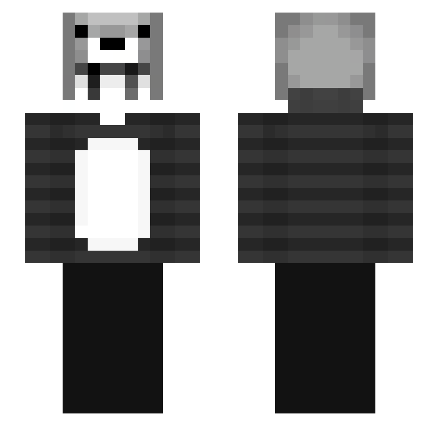 Avvian Minecraft skin, front and back view
