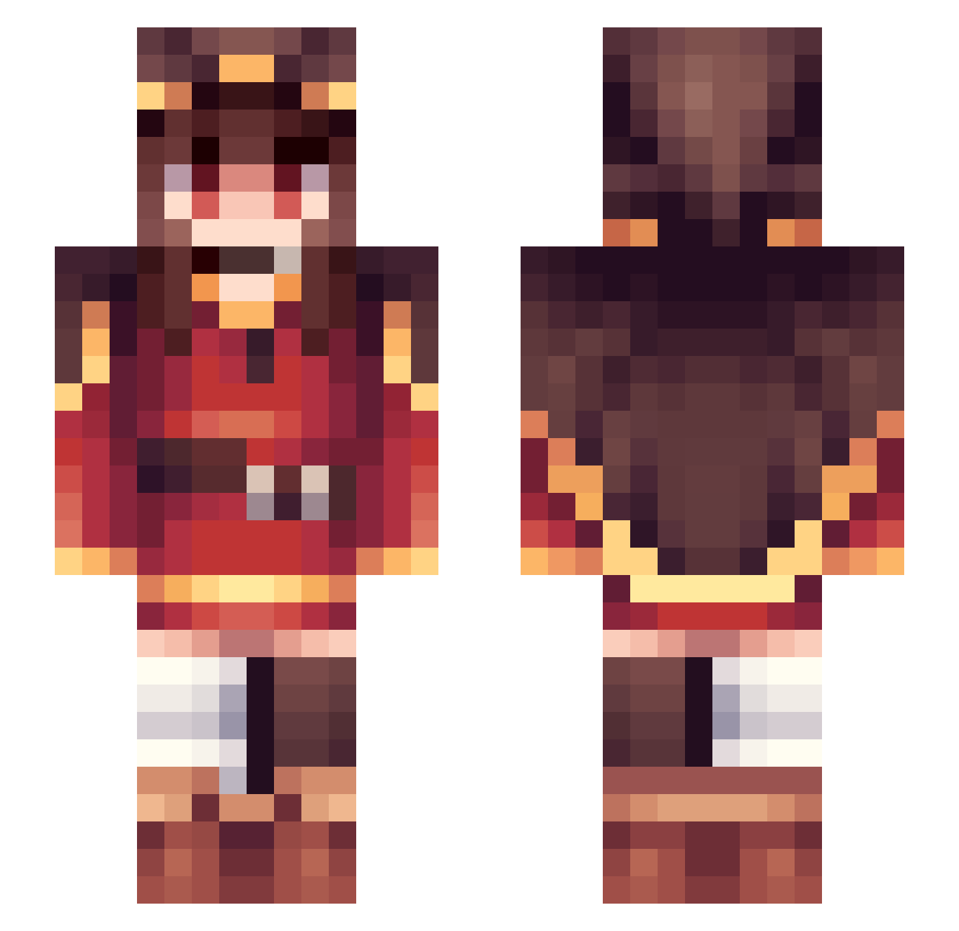 disfraz234 Minecraft skin, front and back view