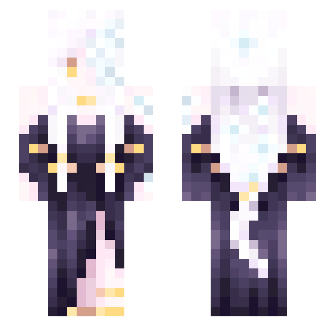 vanillaswirlx Minecraft skin, front and back view
