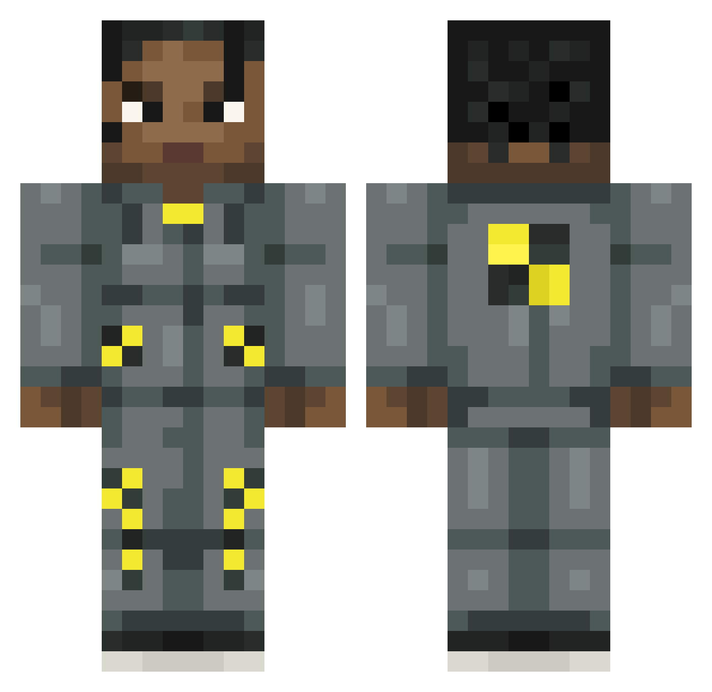 veelixx2 Minecraft skin, front and back view