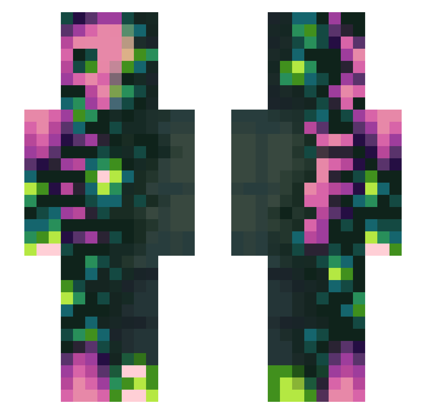 TohThomass Minecraft skin, front and back view