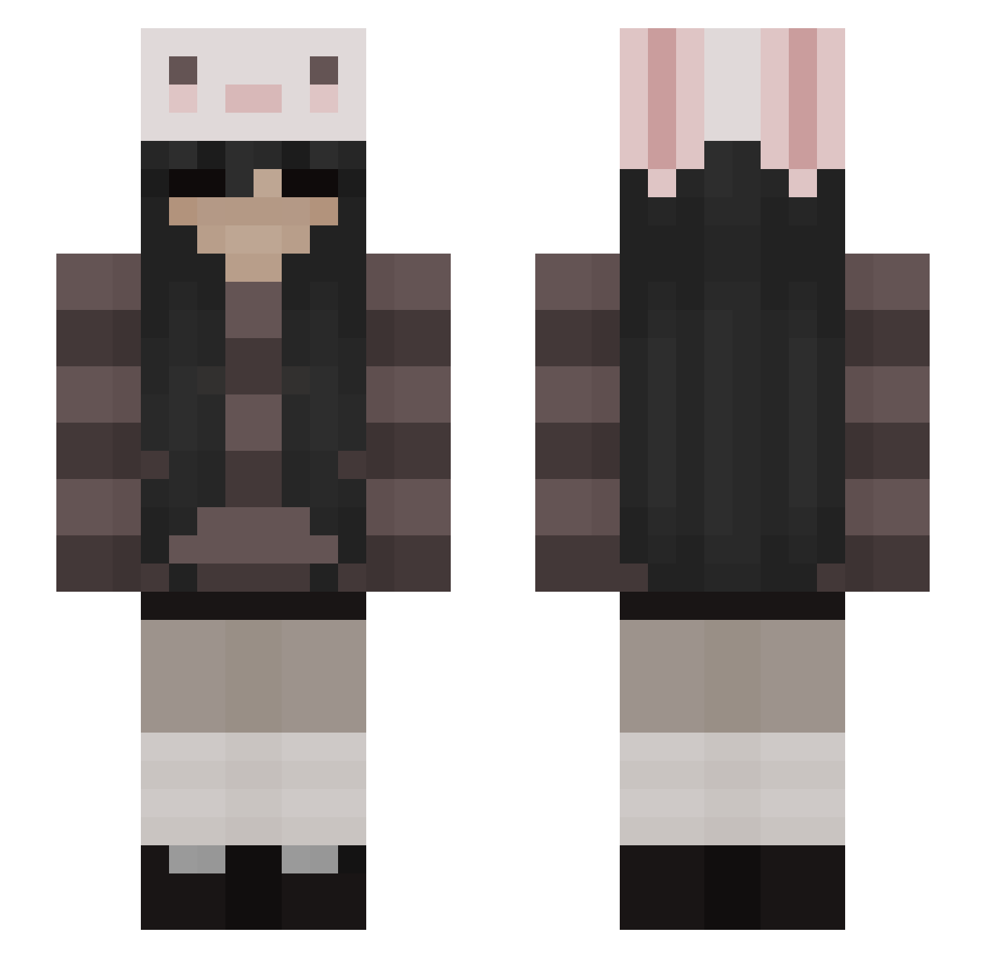arkisam Minecraft skin, front and back view