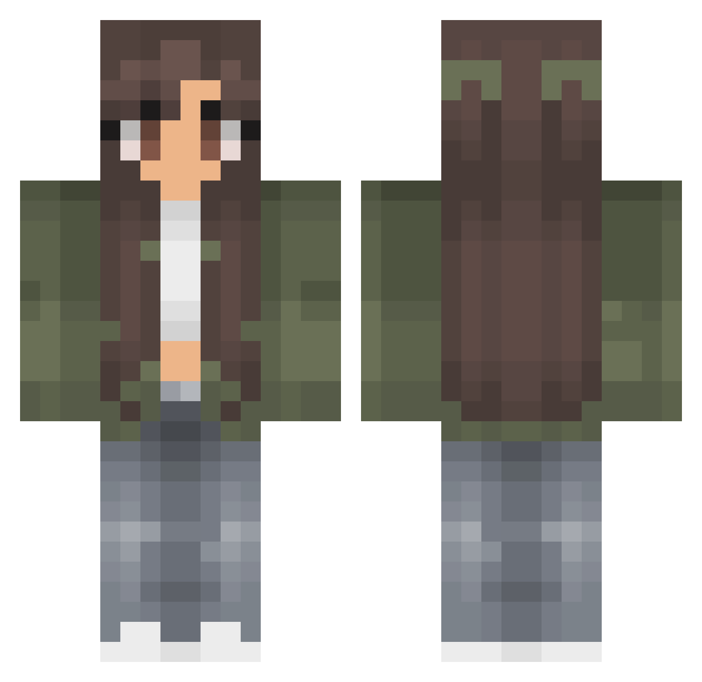 Querfty Minecraft skin, front and back view