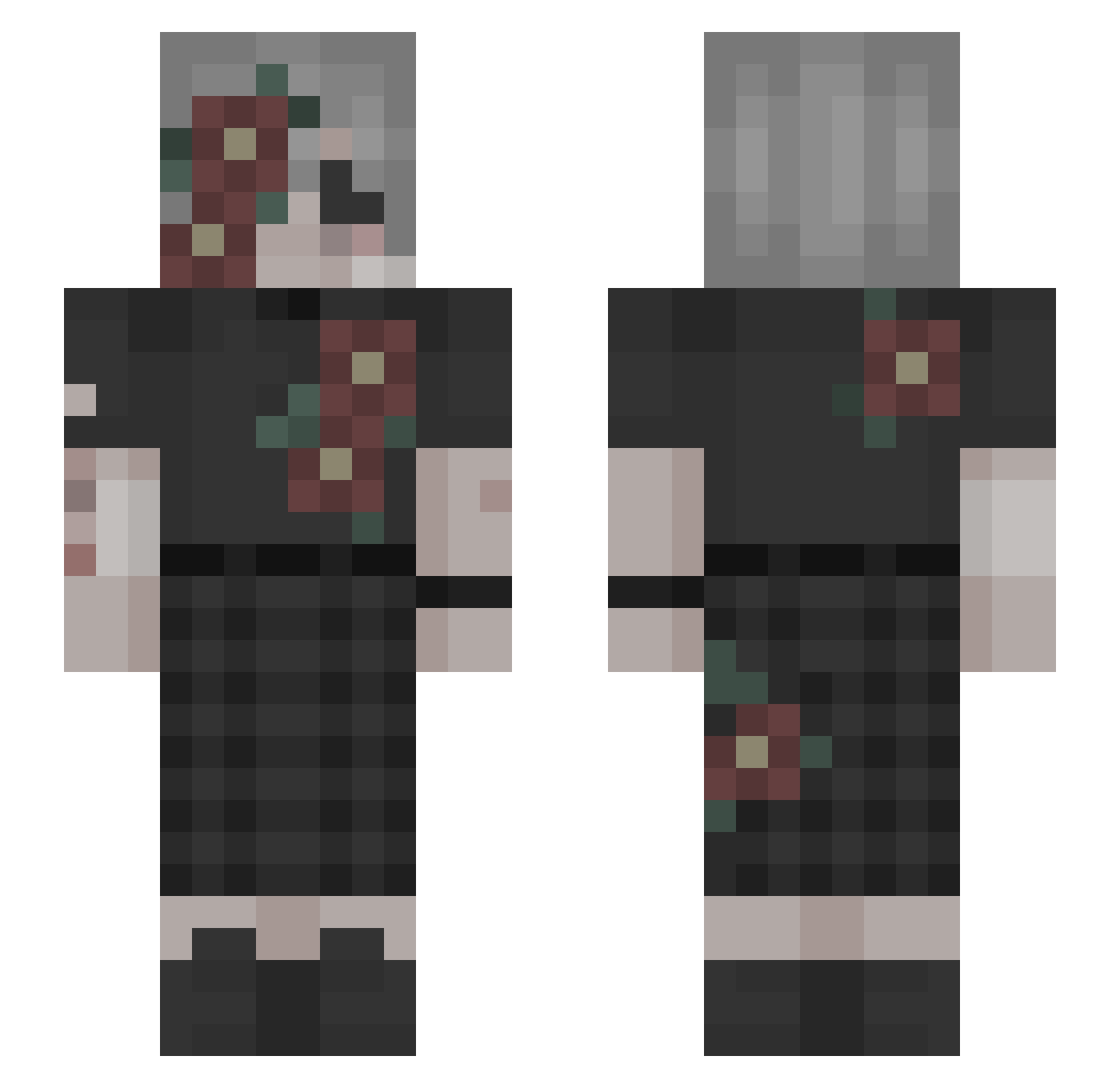 Toshy_YORY Minecraft skin, front and back view