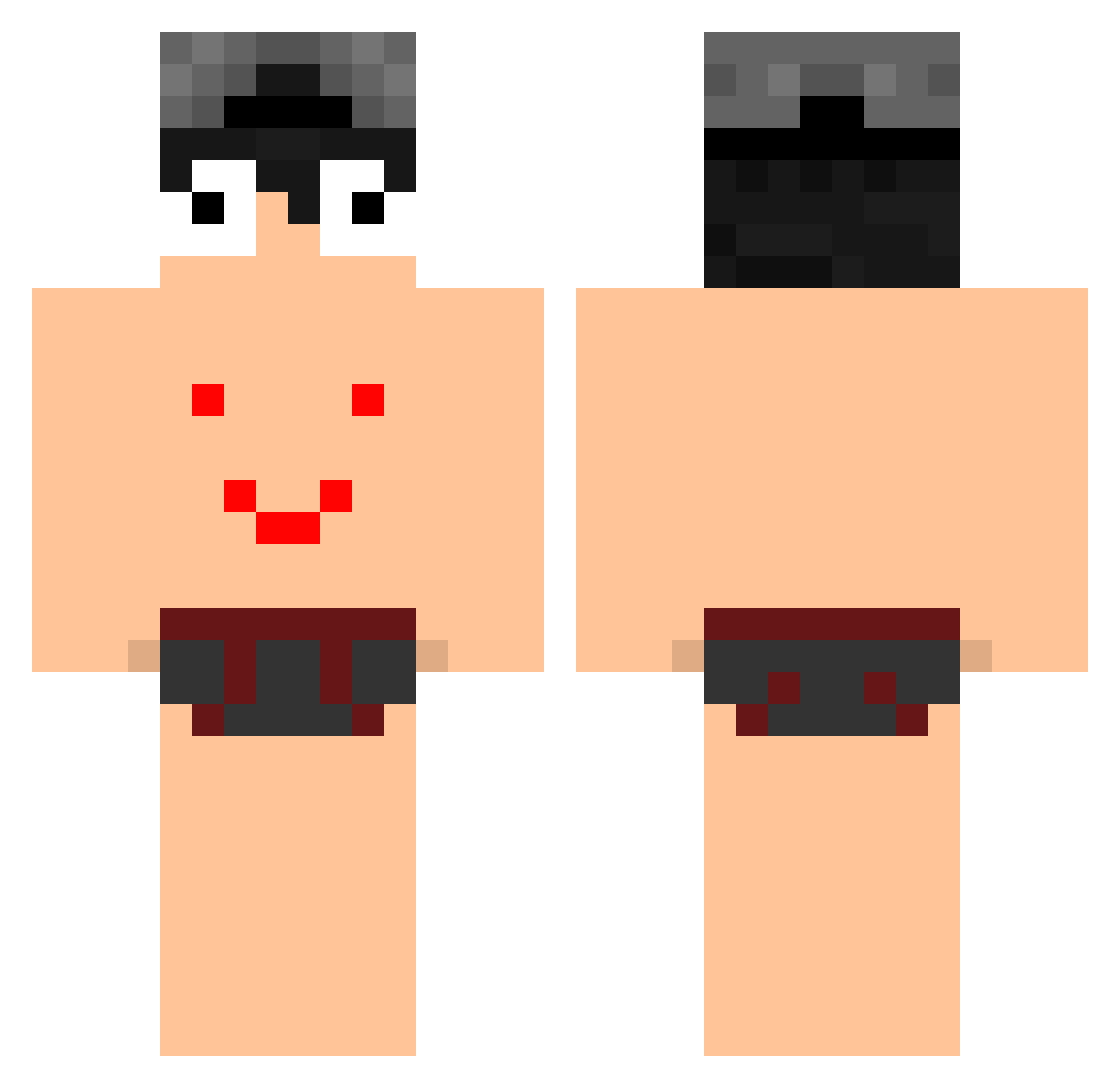 YouCy3 Minecraft skin, front and back view