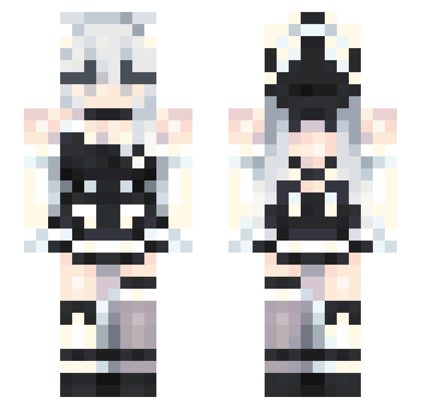 spellboundd Minecraft skin, front and back view