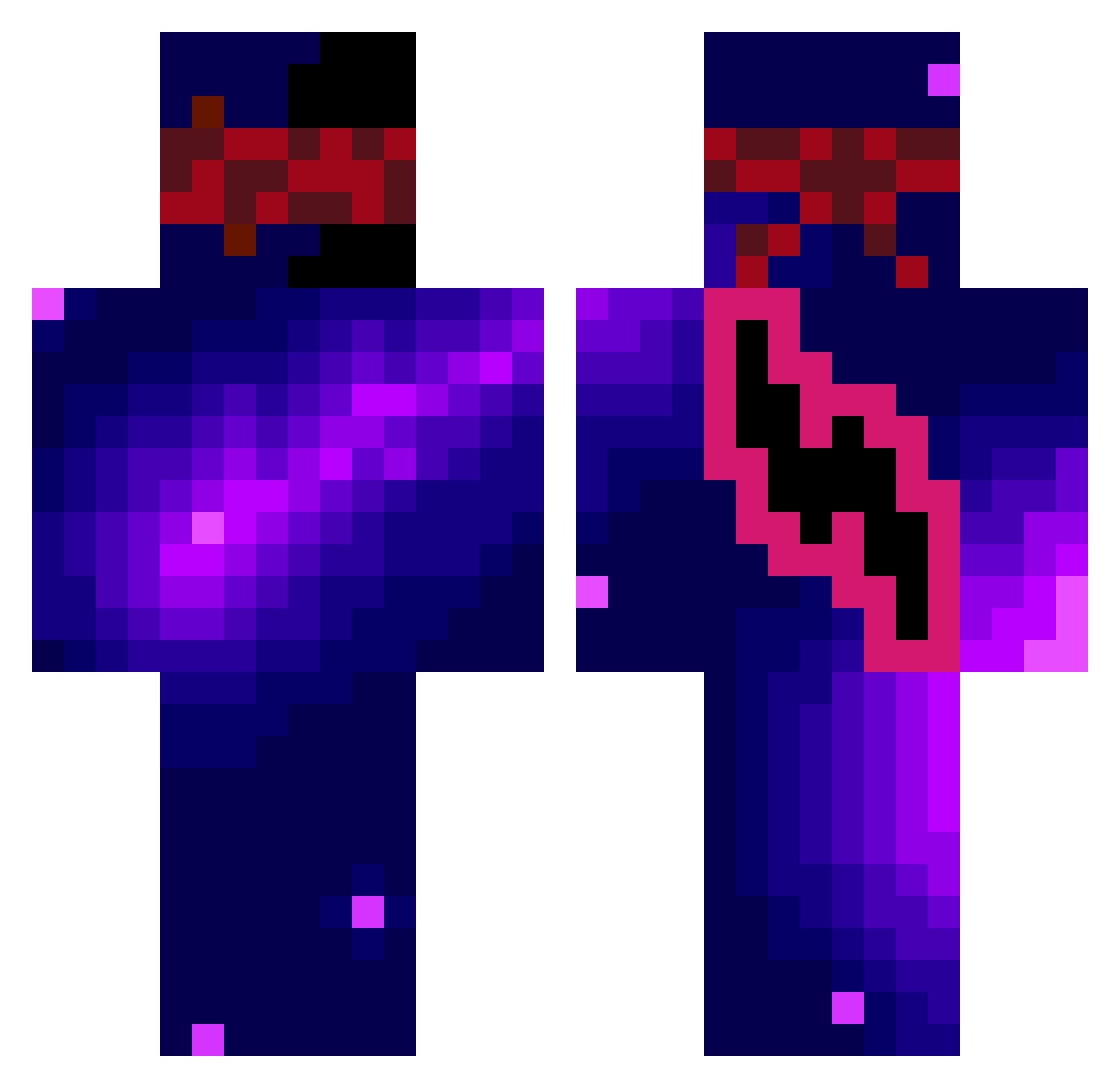 TruSpark Minecraft skin, front and back view